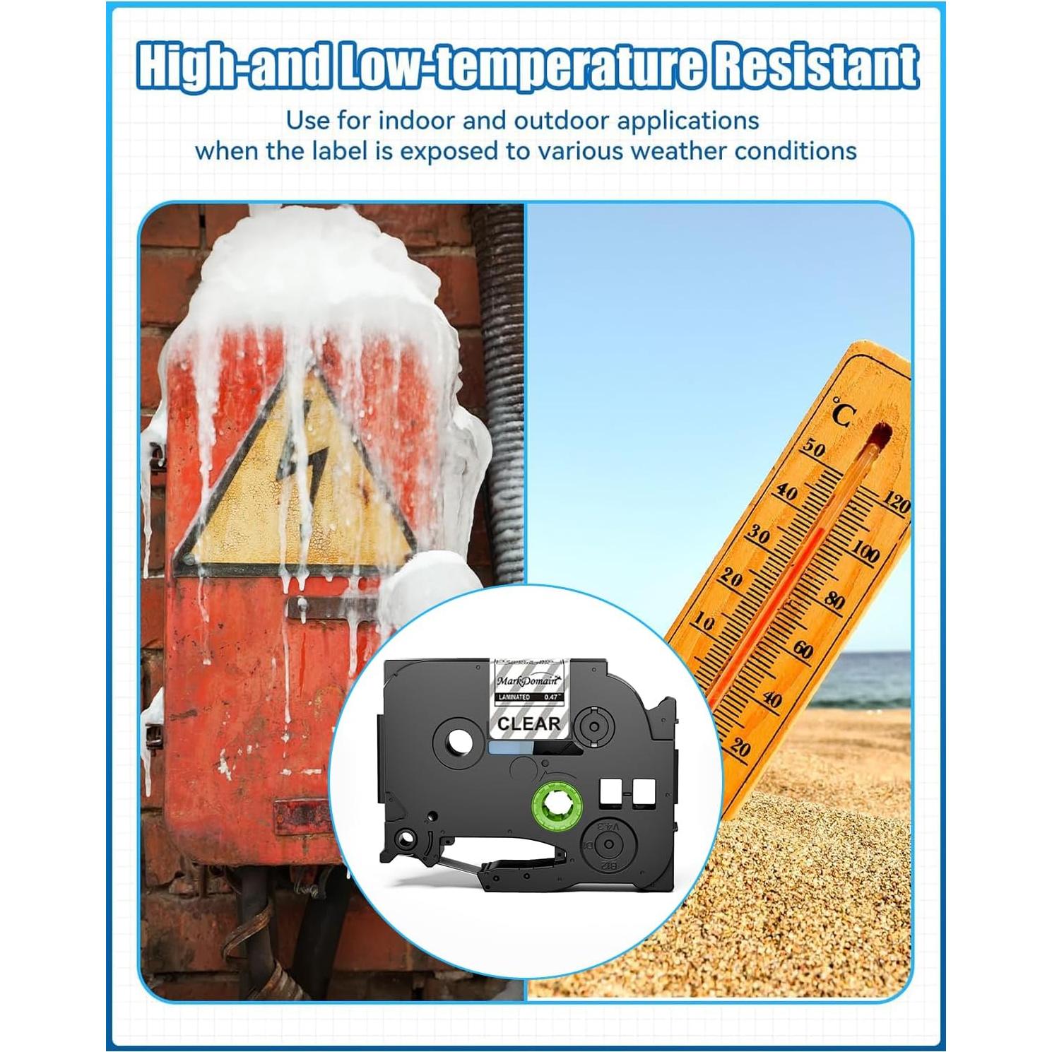 Cinta de Etiquetadora MarkDomain TZe-131 12mm Transparente 4-Pack