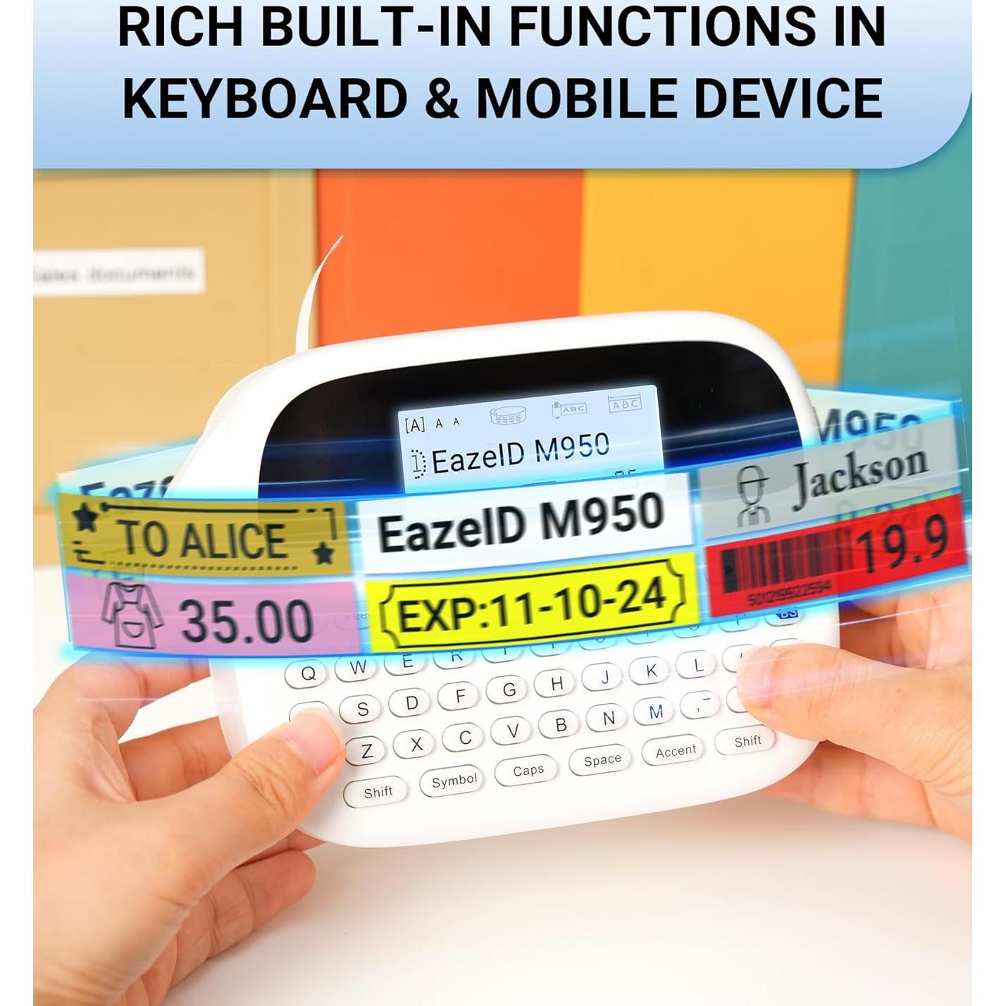 Etiquetadora Portátil EazeID M950 Recargable con Pantalla LCD