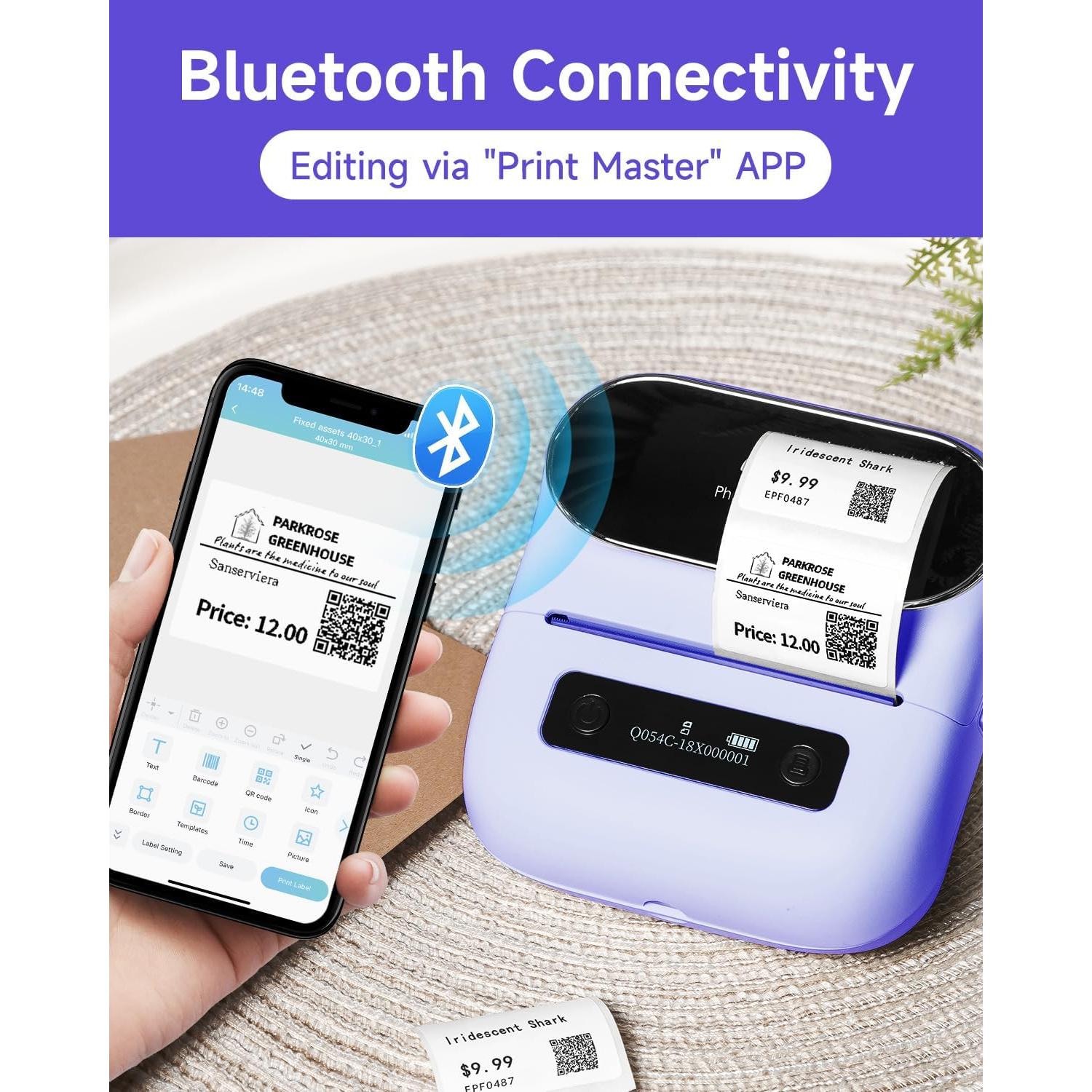 Impresora de Etiquetas Phomemo M220 Inalámbrica Bluetooth 203DPI