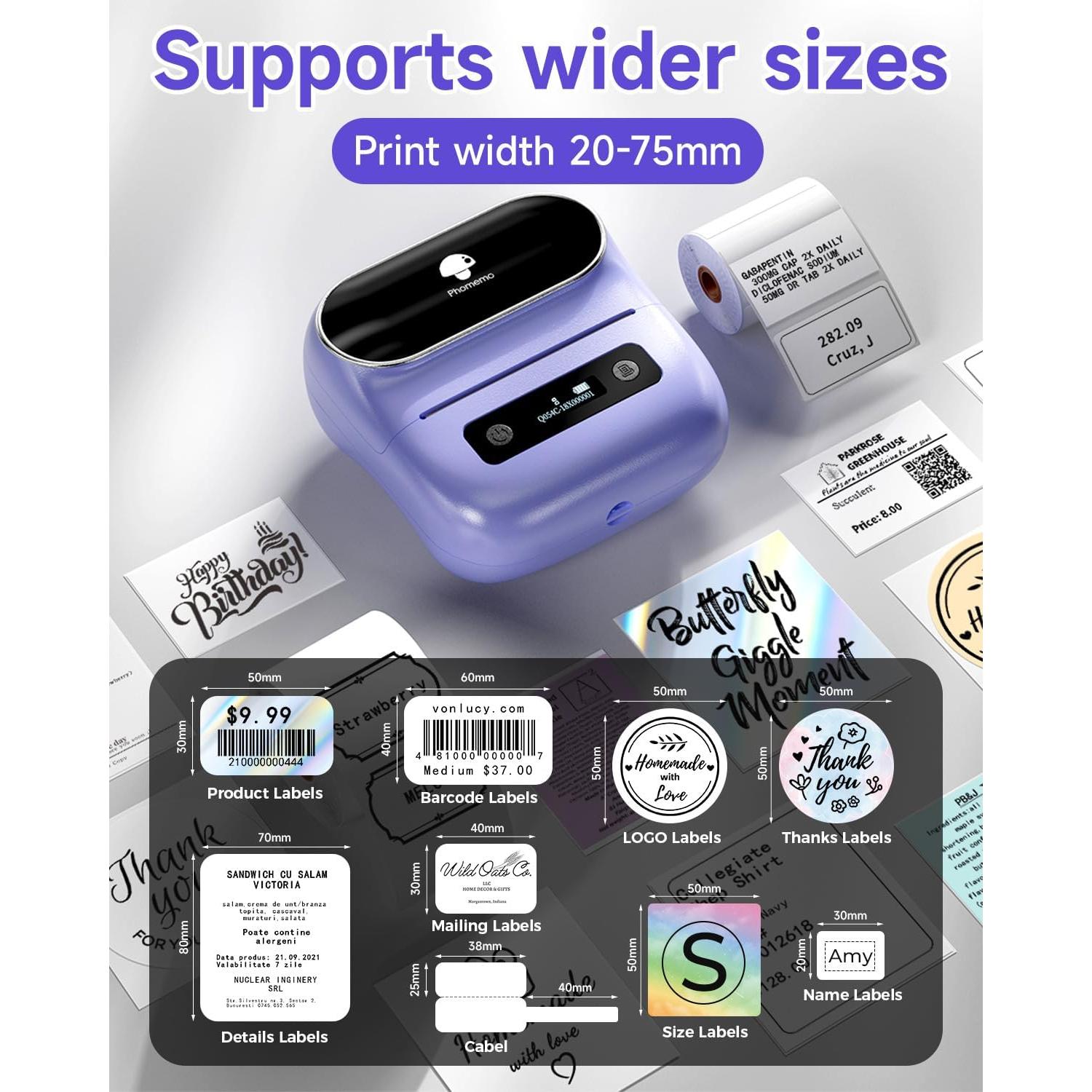 Impresora de Etiquetas Phomemo M220 Inalámbrica Bluetooth 203DPI