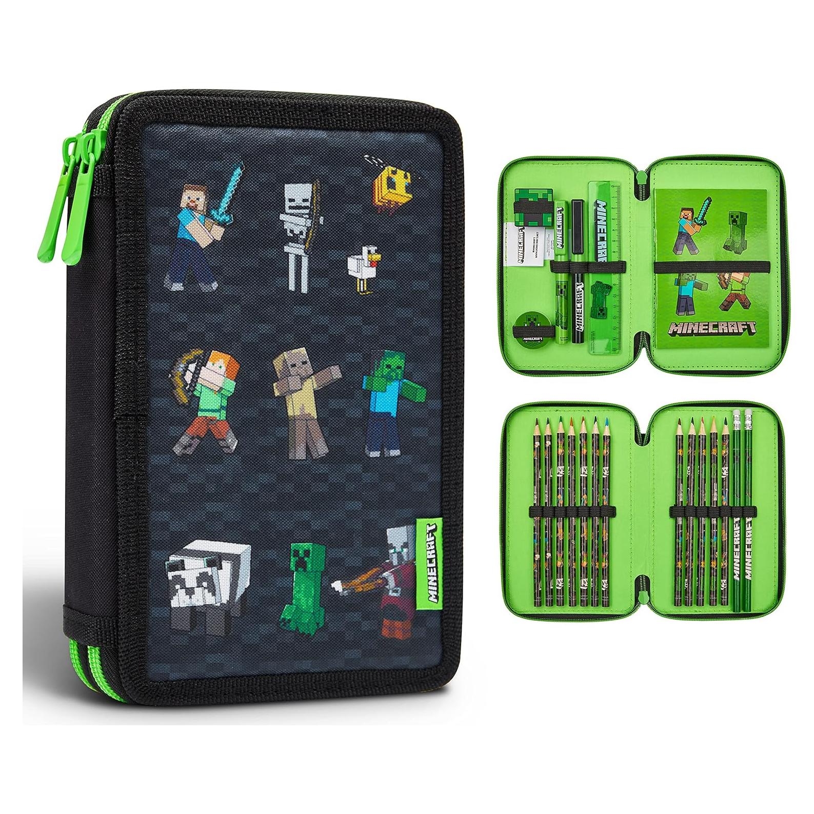 Estuche de Lápices Minecraft para Niños con Papelería
