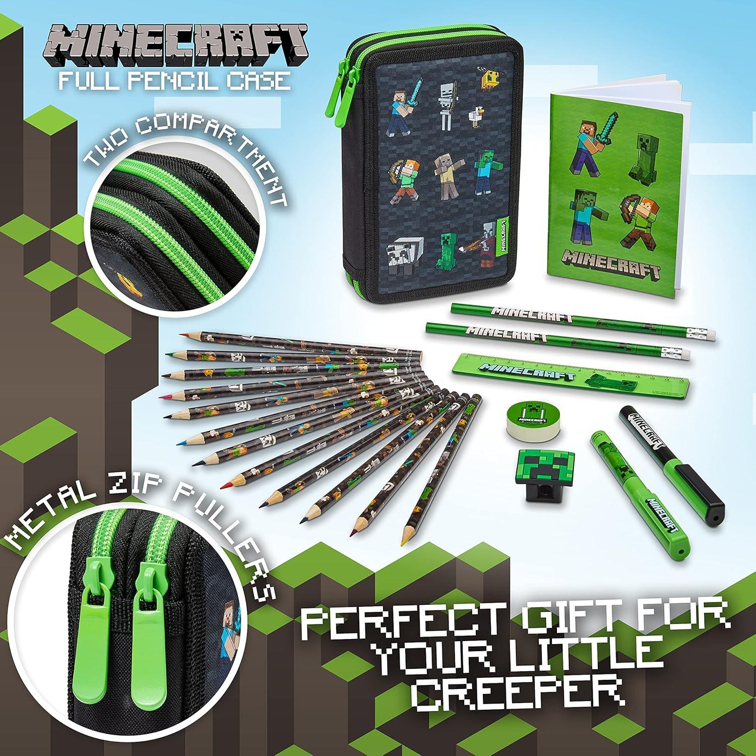 Estuche de Lápices Minecraft para Niños con Papelería