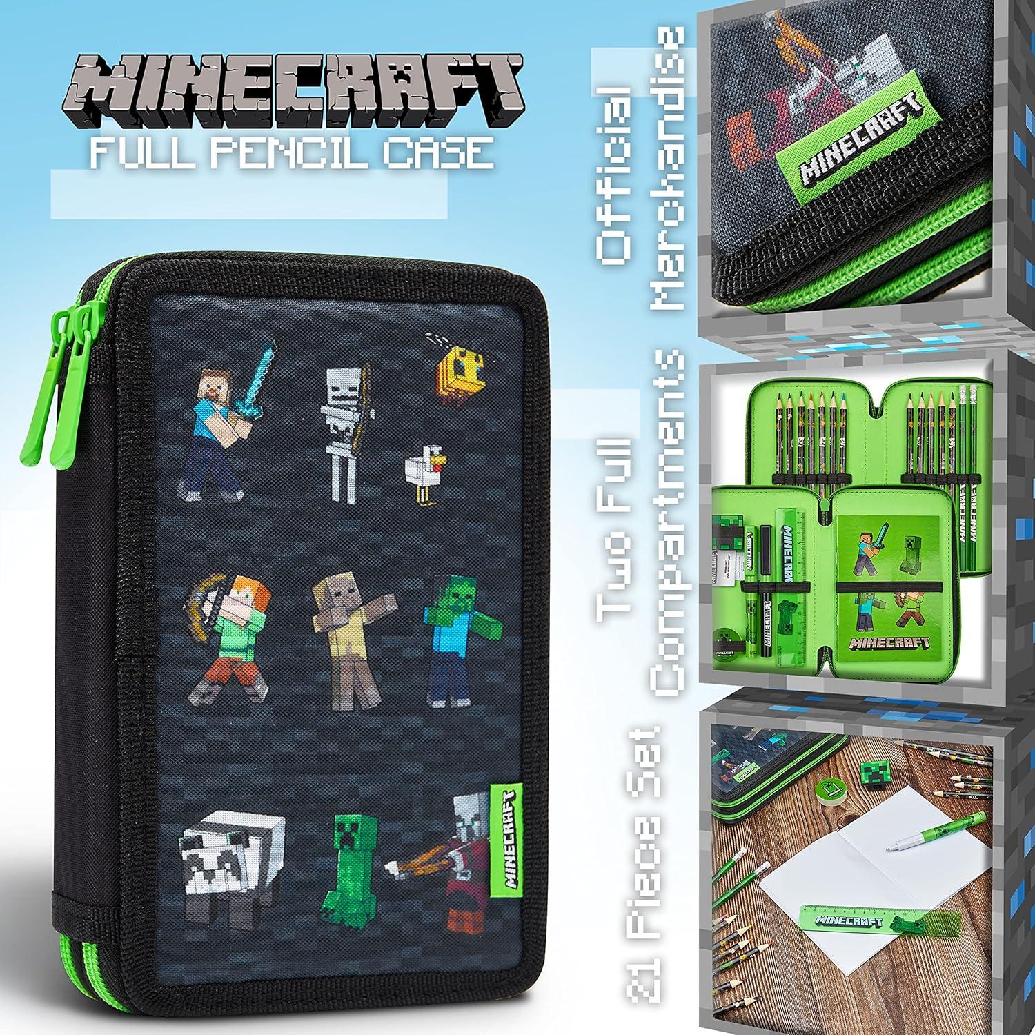 Estuche de Lápices Minecraft para Niños con Papelería