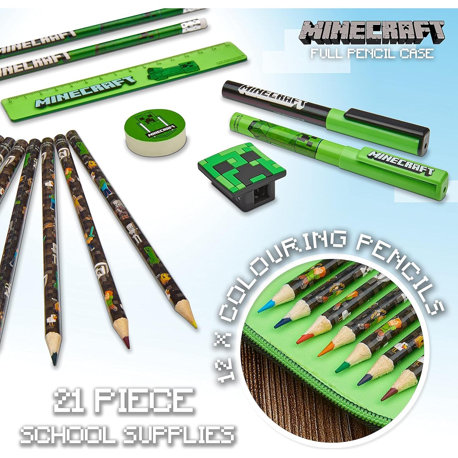 Estuche de Lápices Minecraft para Niños con Papelería
