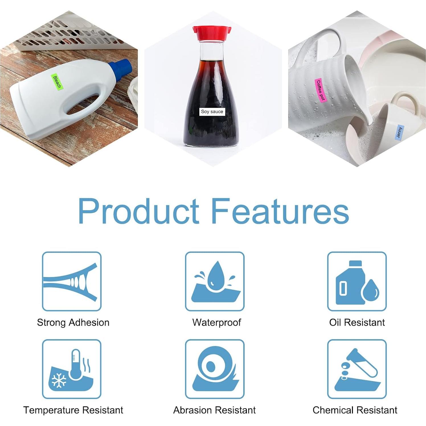 Cinta de Etiquetas Fluorescente Fairesure 12mm 6 Colores