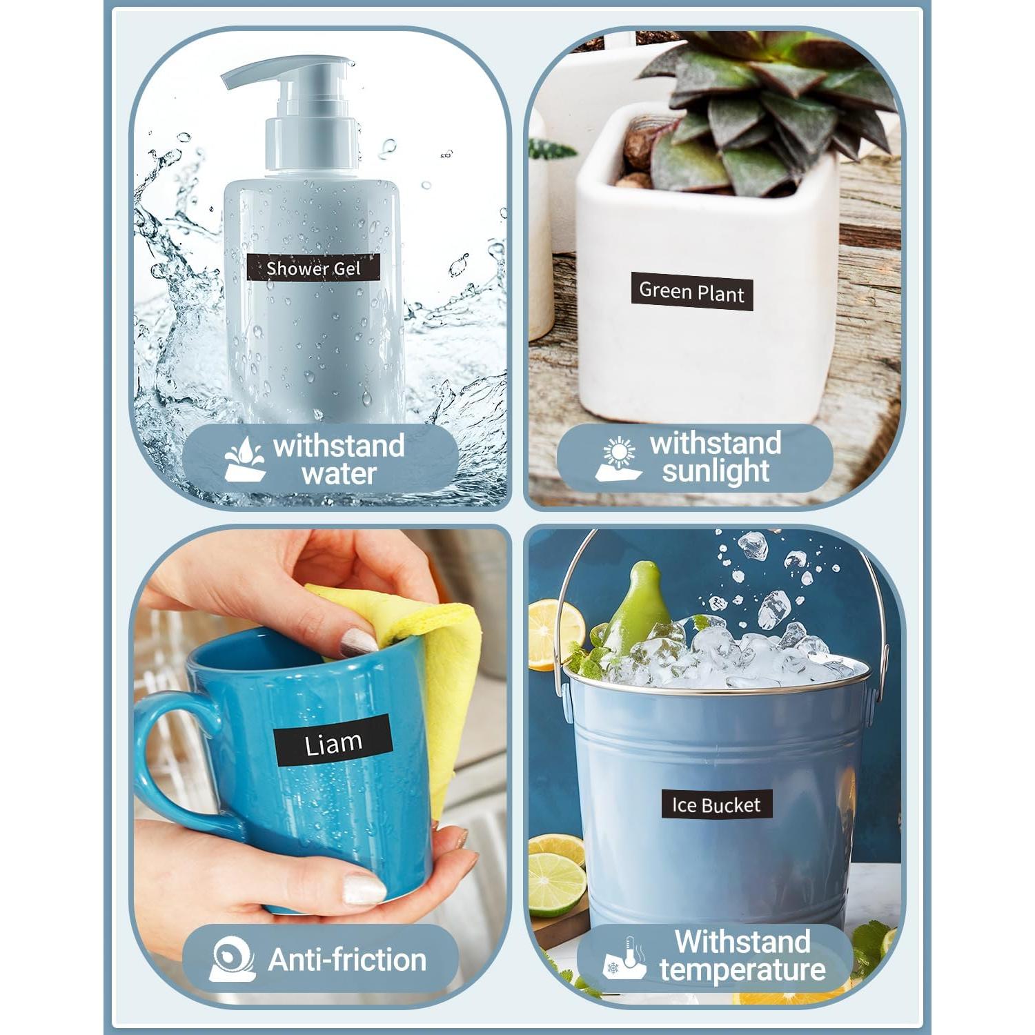 Cinta de Etiquetas MarkDomain TZe-335 12mm Blanca sobre Negra - Paquete de 5