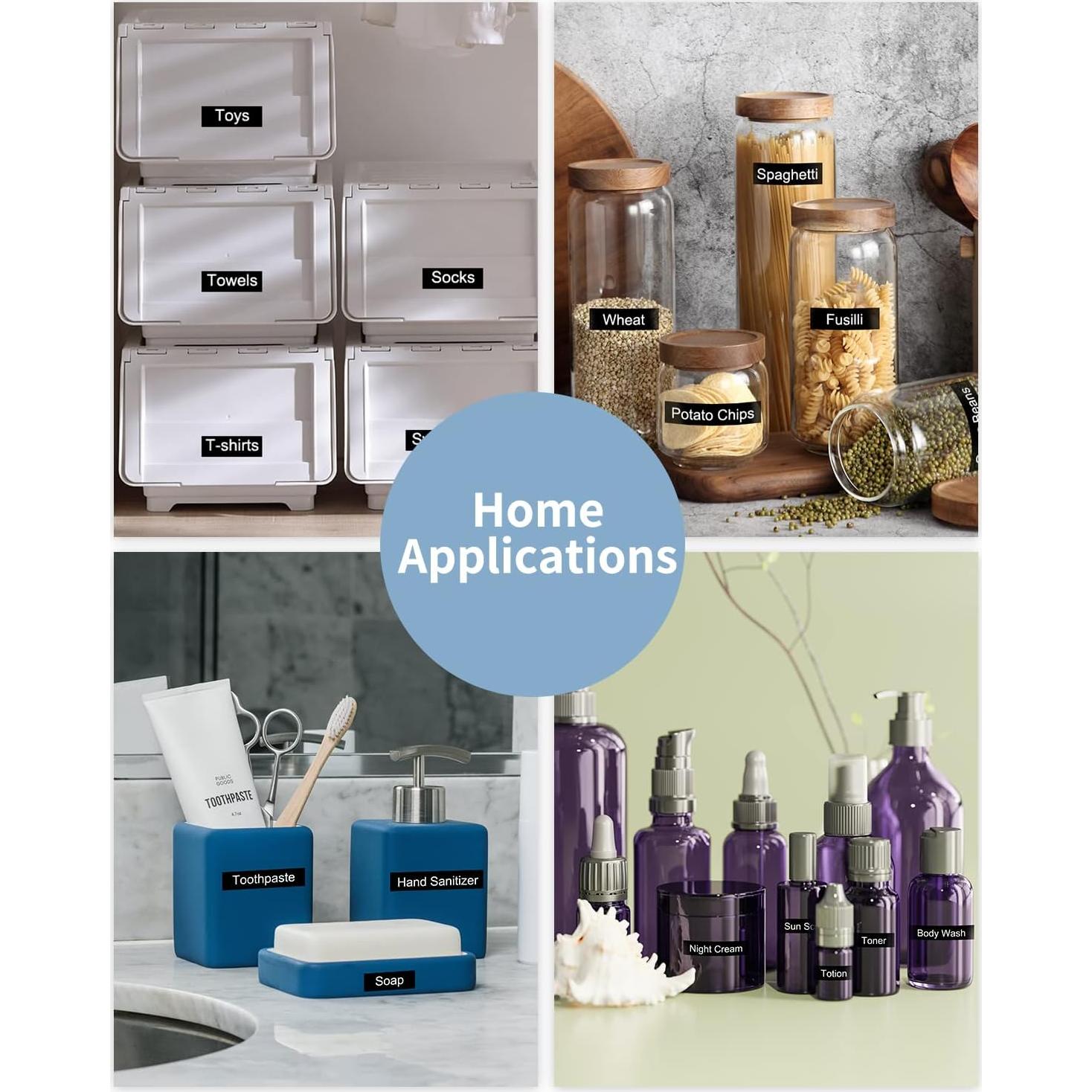 Cinta de Etiquetas MarkDomain TZe-335 12mm Blanca sobre Negra - Paquete de 5