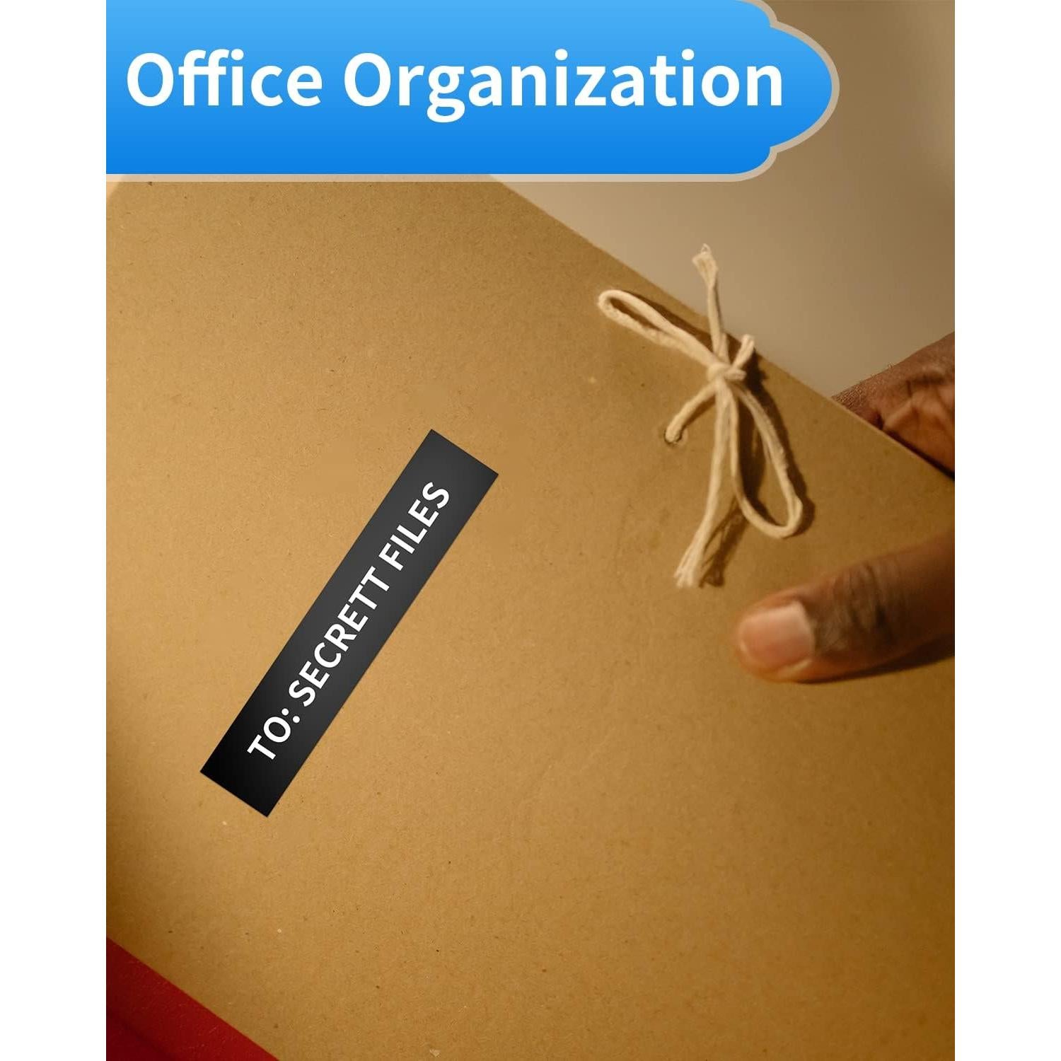 Cinta de Etiqueta Laminada Buyalot TZe-345 18mm Blanca sobre Negro