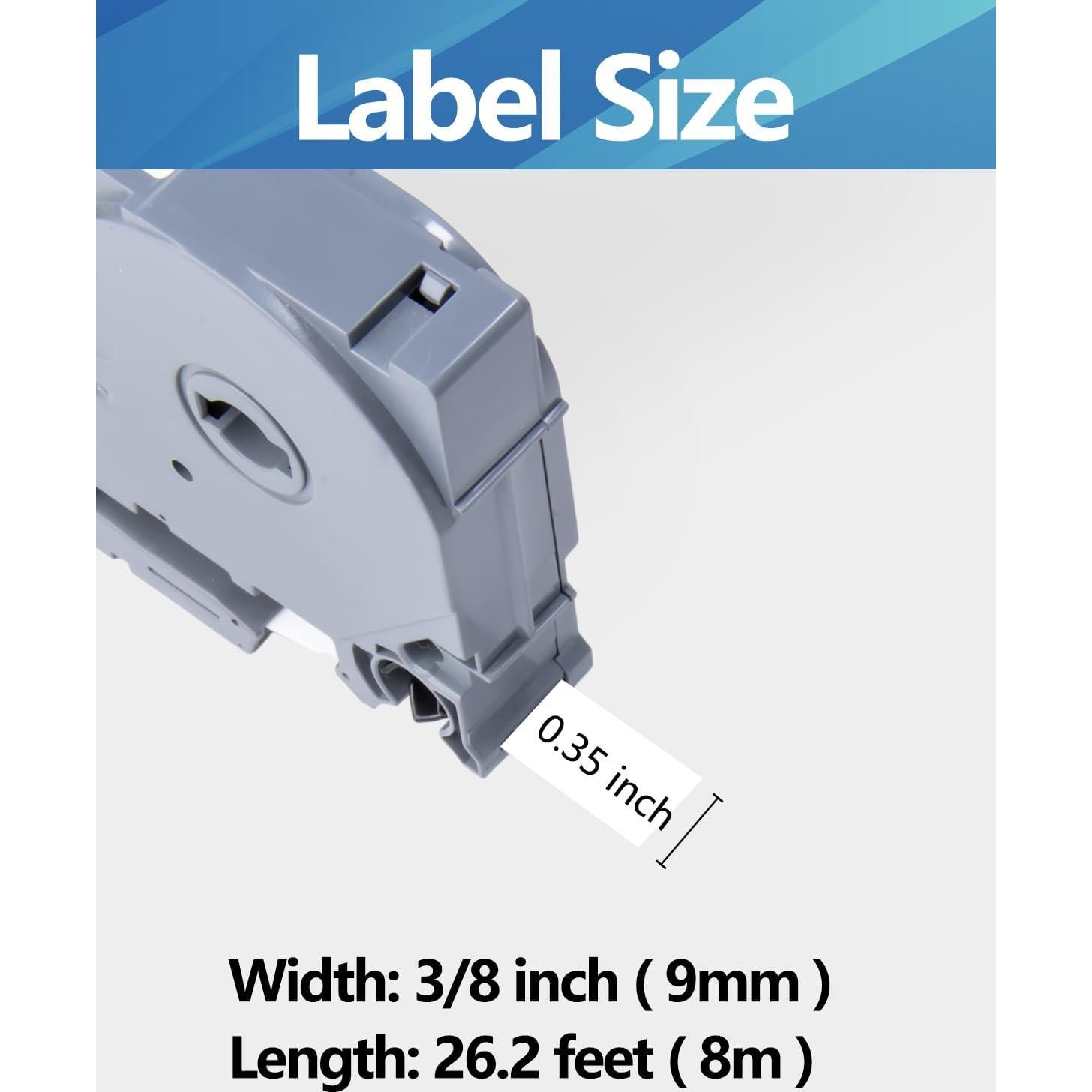 Cinta de Etiquetadora Weemay TZe-221 9mm Laminada Negra Blanca