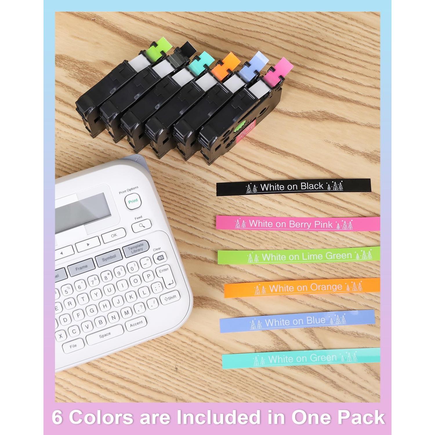 Cintas de Etiqueta Labelife 6-Pack 12mm para Brother P Touch