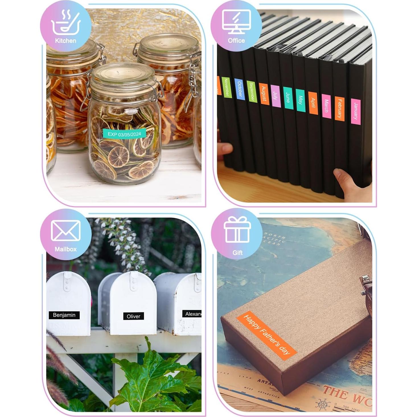 Cintas de Etiqueta Labelife 6-Pack 12mm para Brother P Touch