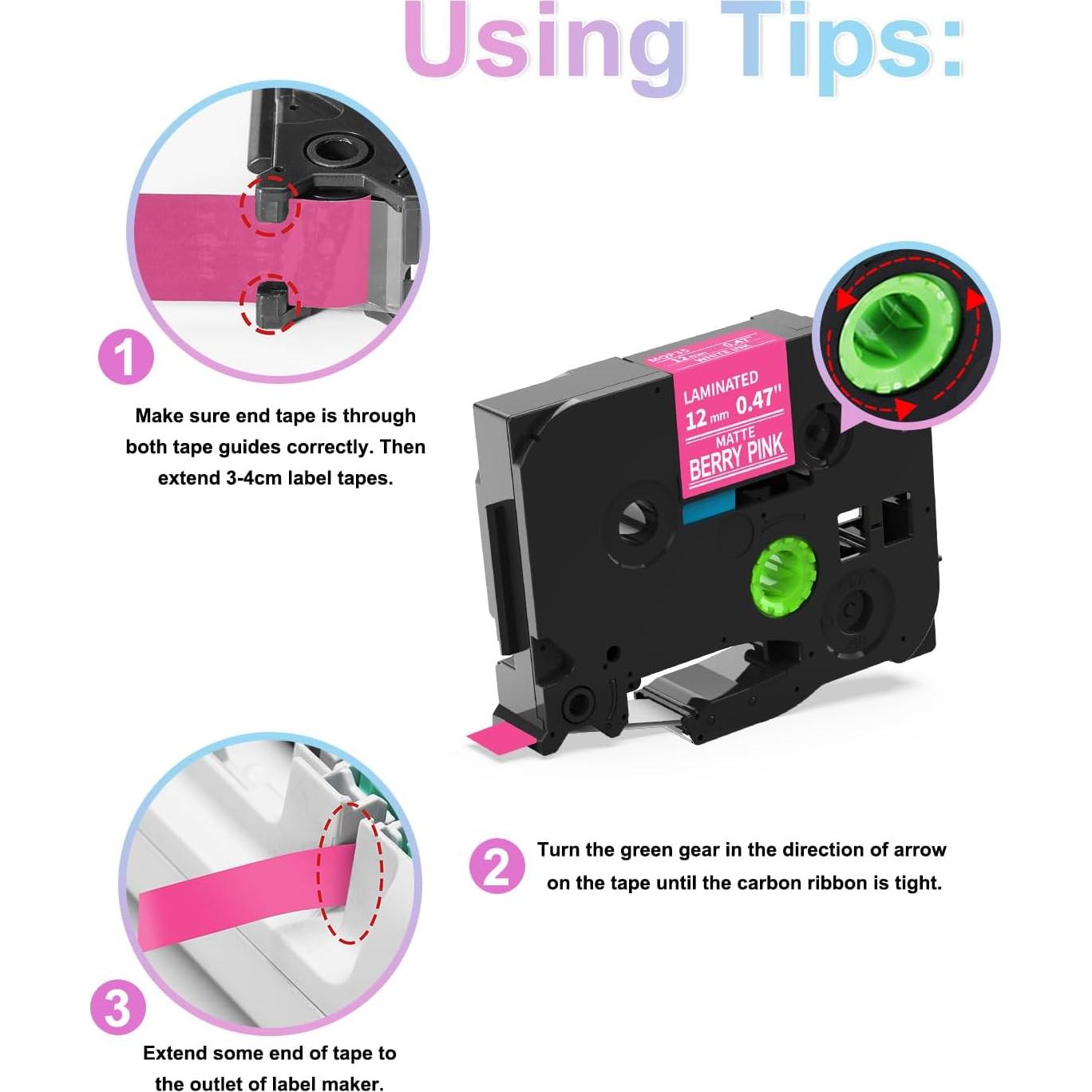 Cintas de Etiqueta Labelife 6-Pack 12mm para Brother P Touch