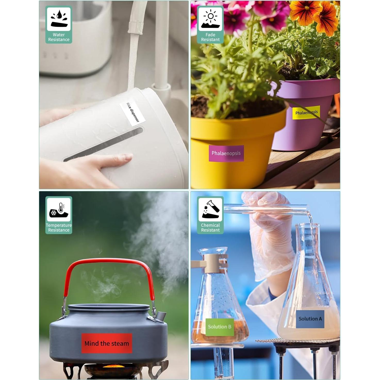 Paquete de 6 cintas de etiquetadora Topcolor 24mm laminadas