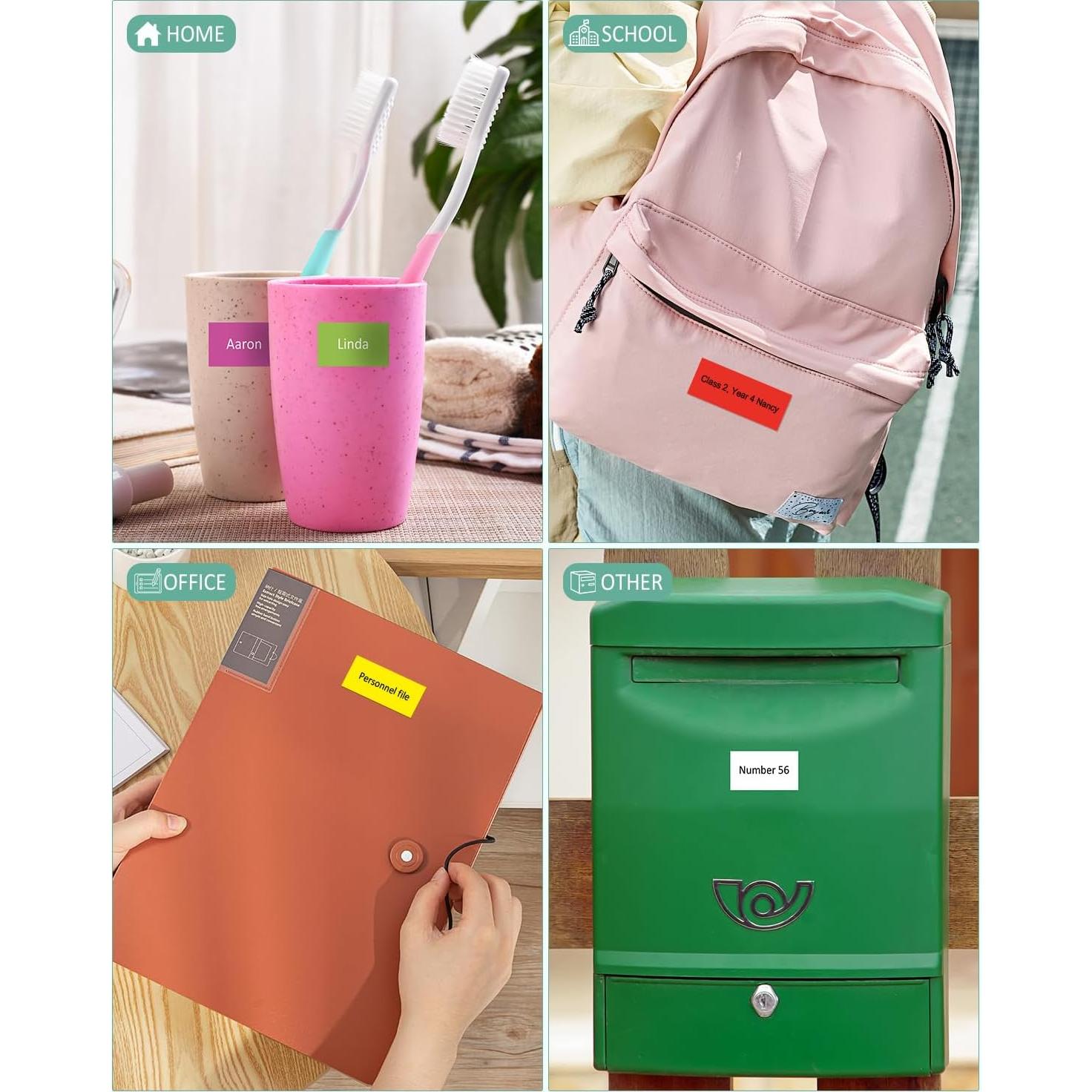 Paquete de 6 cintas de etiquetadora Topcolor 24mm laminadas