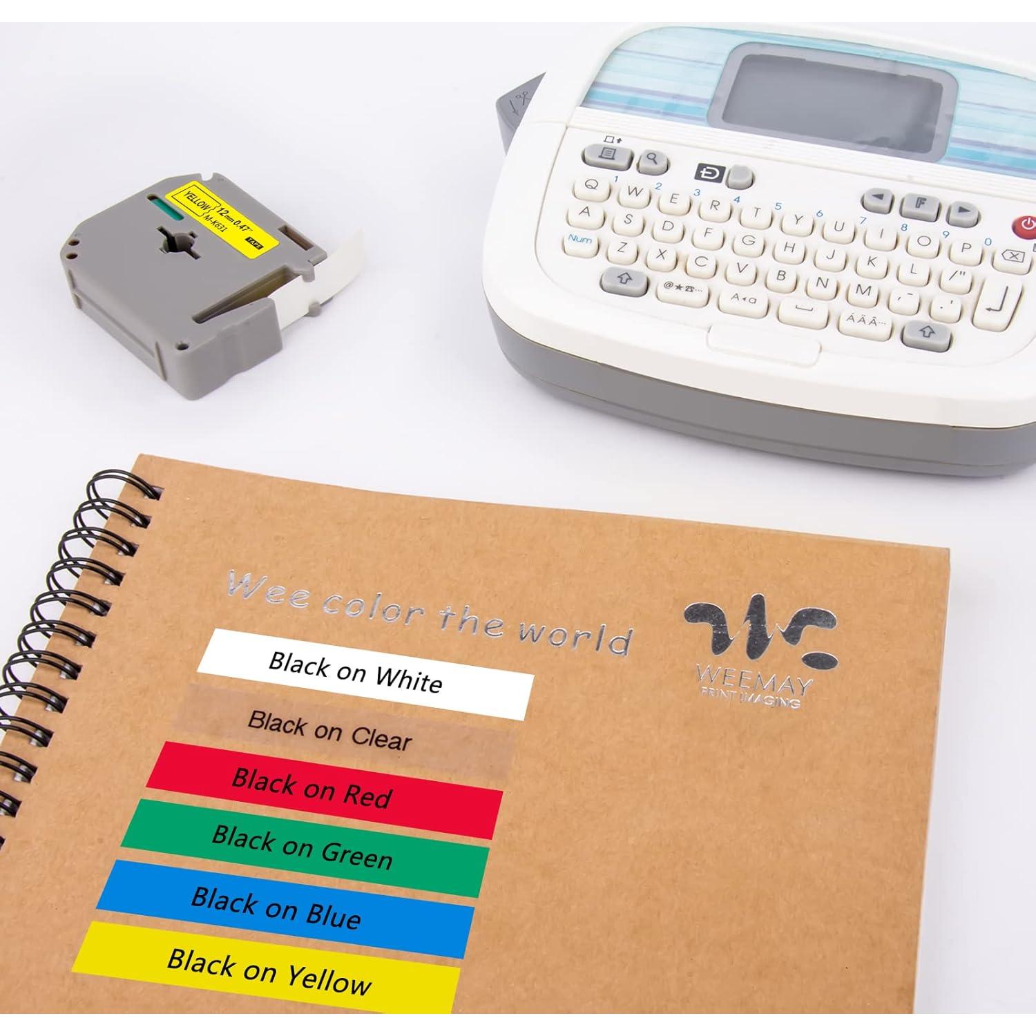 Cinta de Etiquetado Weemay 12mm 7 Paquetes Compatible Brother