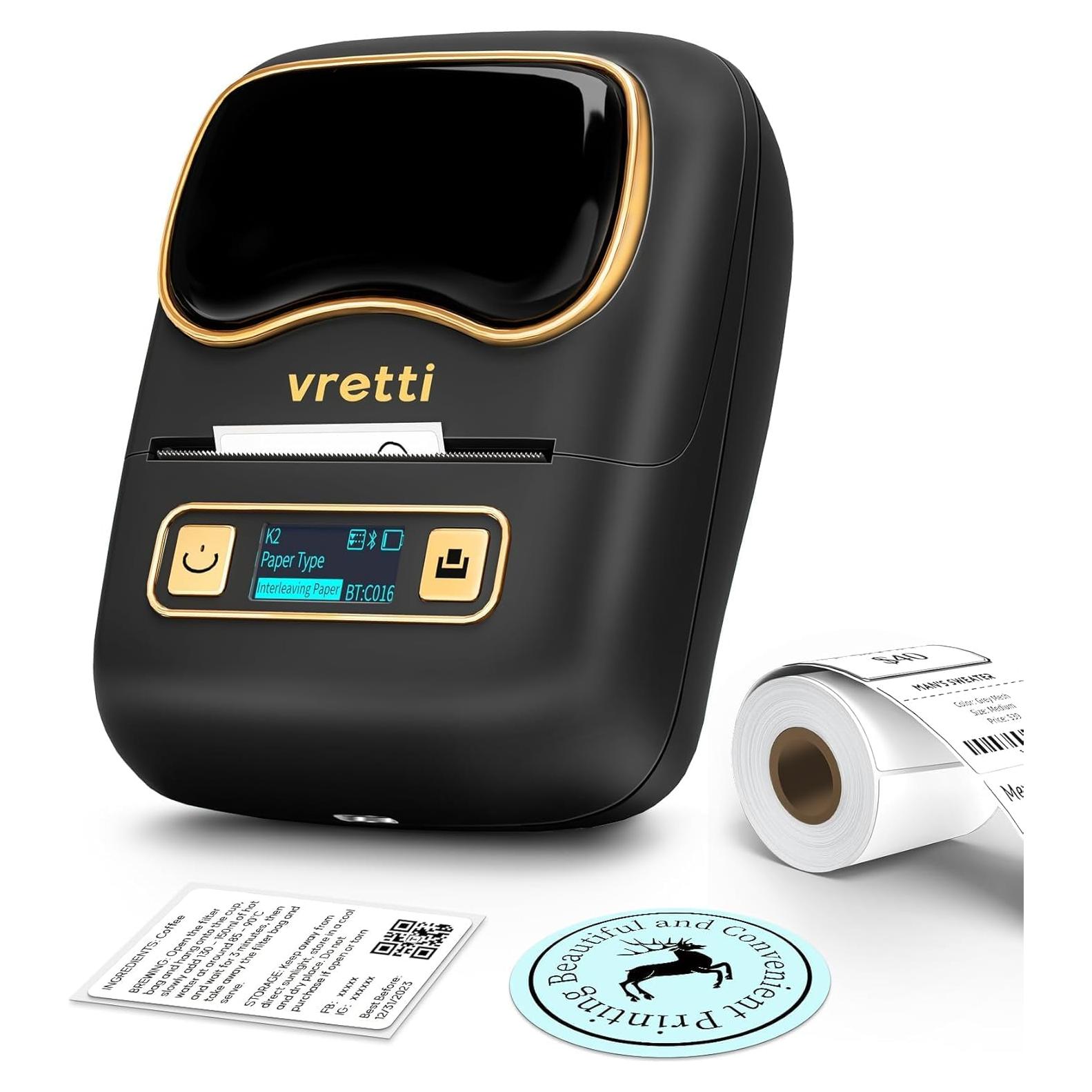 Impresora de Etiquetas Térmica Vretti K2 Bluetooth 2" Negra