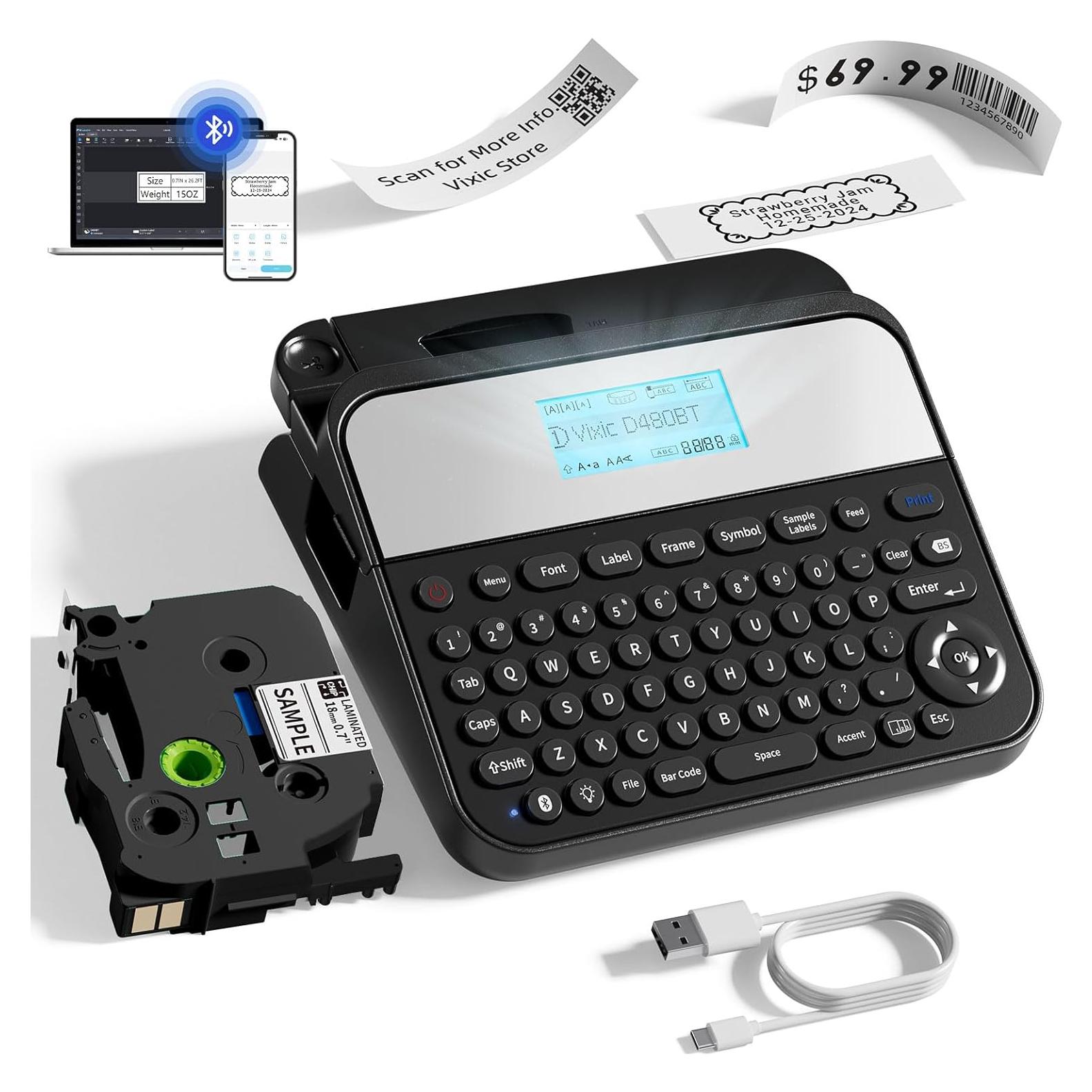 Máquina de Etiquetas Vixic D480BT 18mm Bluetooth Recargable