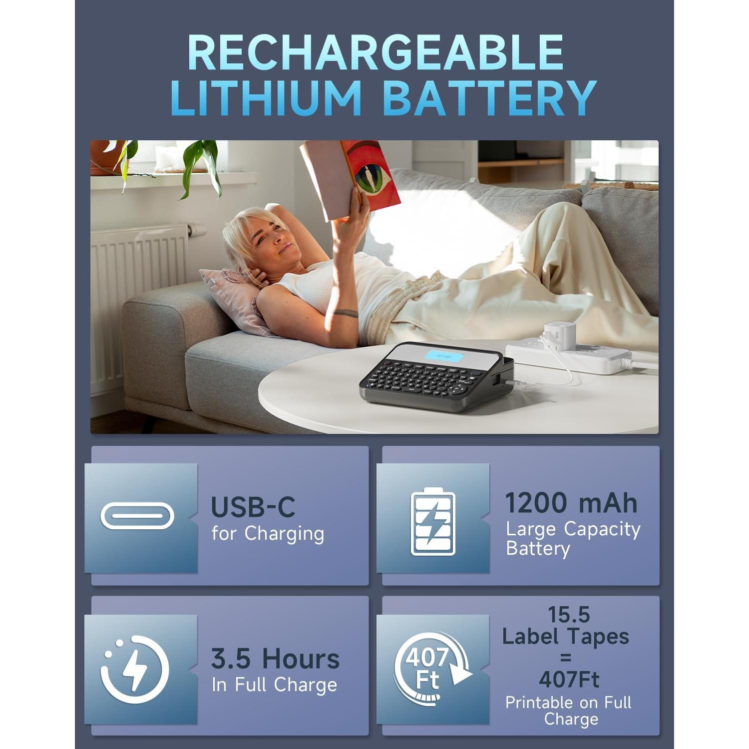 Máquina de Etiquetas Vixic D480BT 18mm Bluetooth Recargable