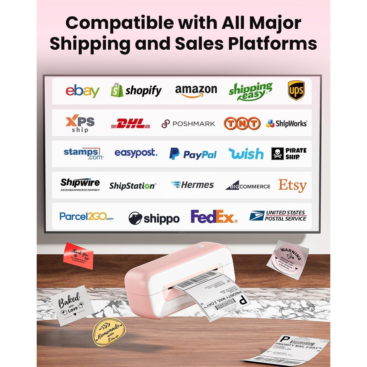 Impresora de Etiquetas Térmicas Bluetooth Phomemo 246Sbt Rosa