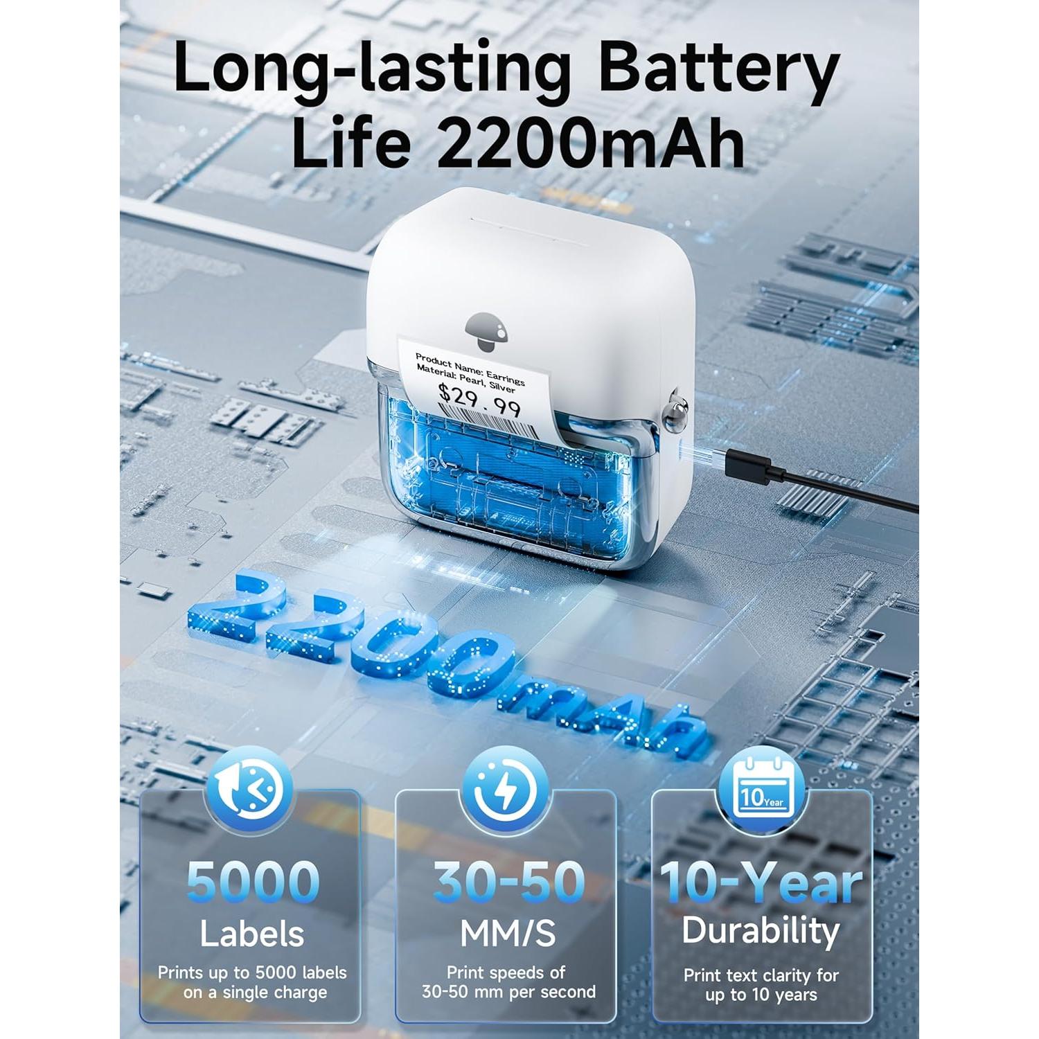 Impresora de Etiquetas Phomemo M250 Bluetooth 2025, 0.78-3.14"