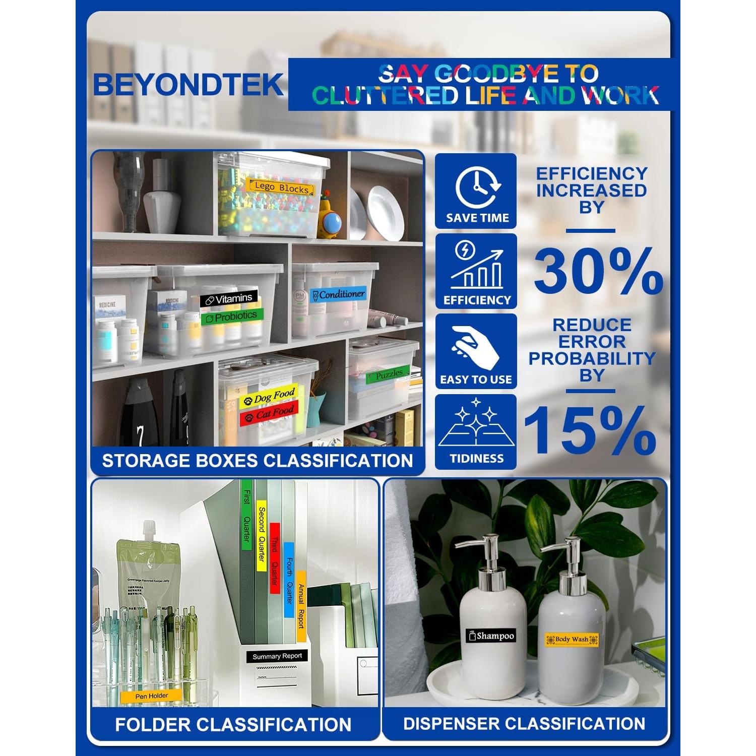 6 Piezas Cinta de Etiquetas Brother P Touch 12mm BEYONDTEK