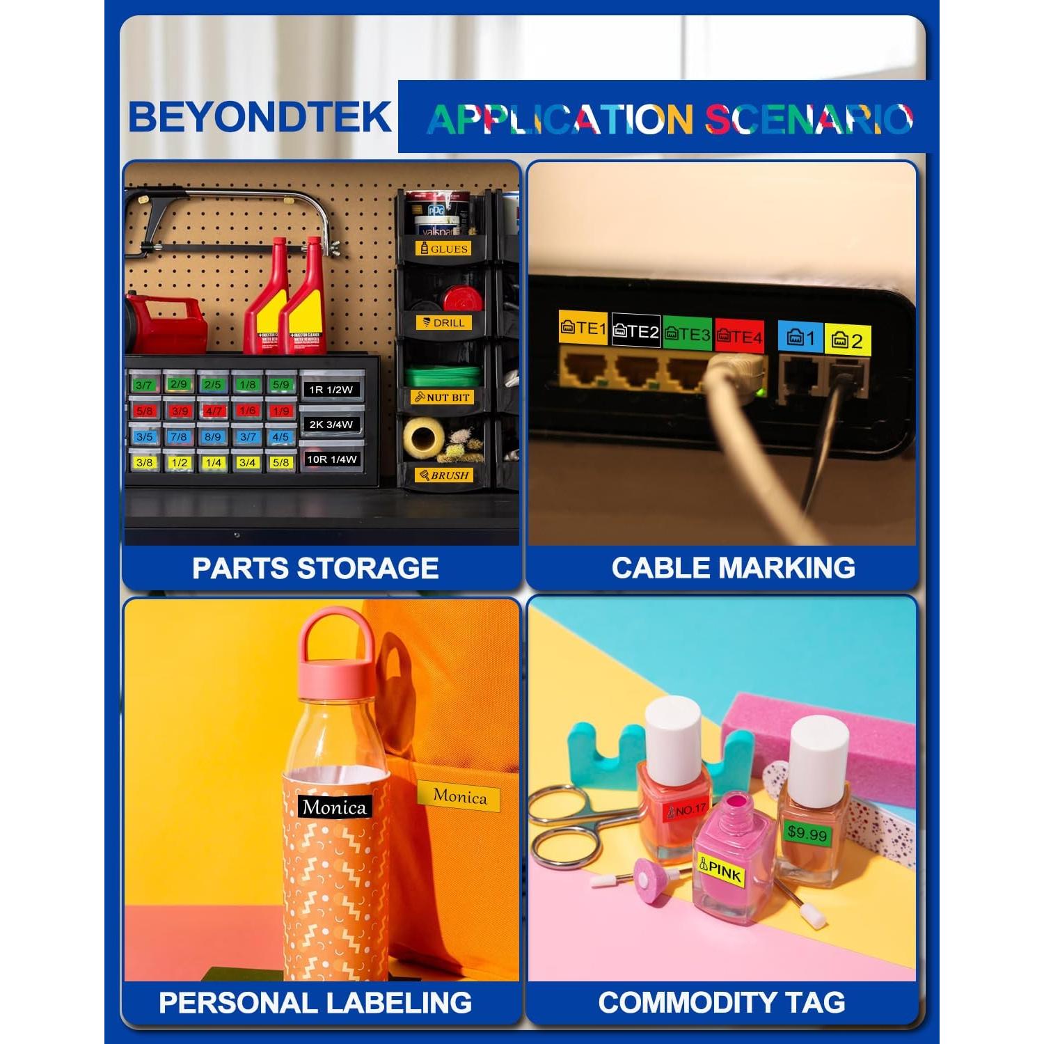 6 Piezas Cinta de Etiquetas Brother P Touch 12mm BEYONDTEK