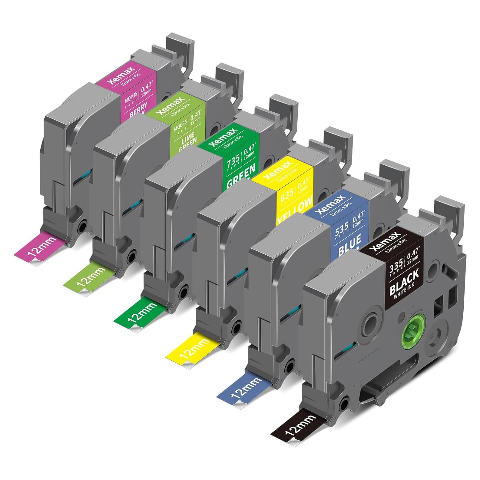 Cinta de Etiquetas Multicolor 12mm XemaX para Brother PTouch