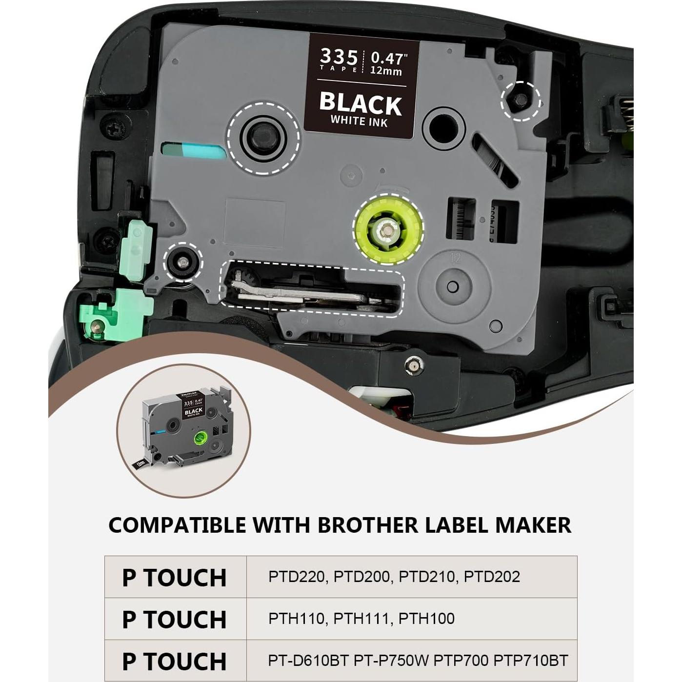 Cinta de Etiquetas Multicolor 12mm XemaX para Brother PTouch