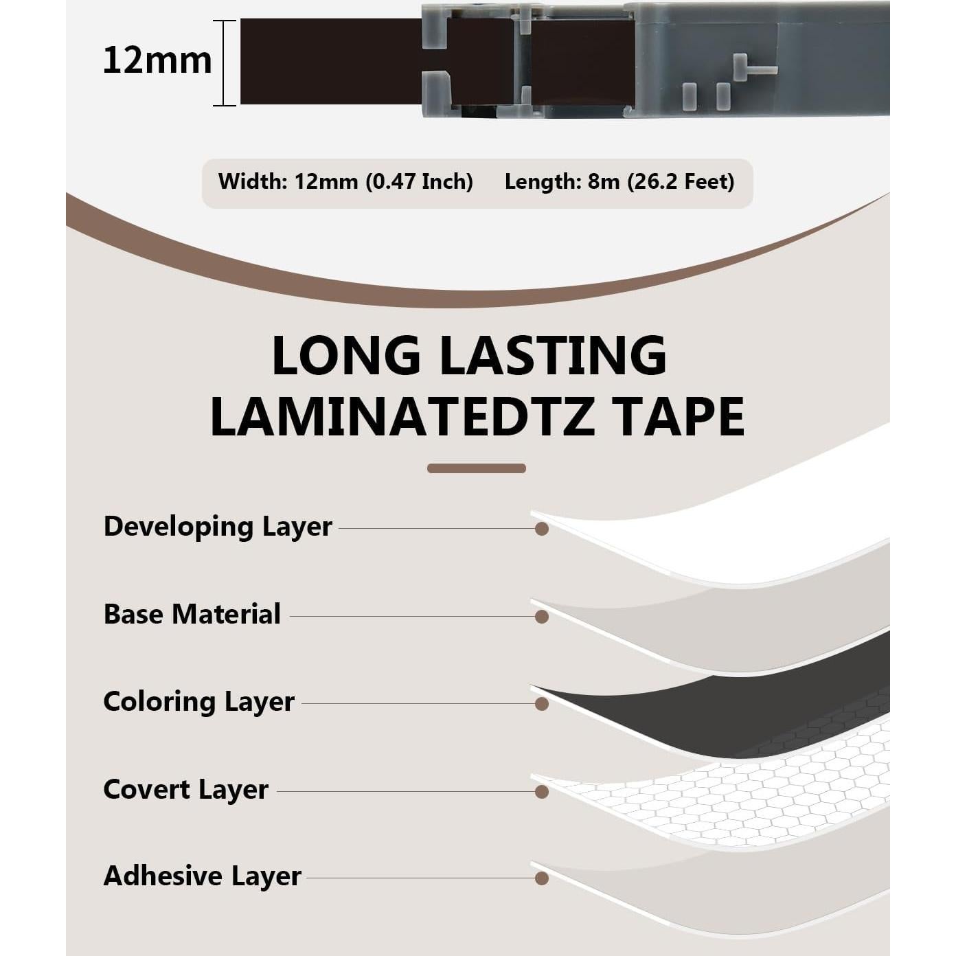 Cinta de Etiquetas Multicolor 12mm XemaX para Brother PTouch