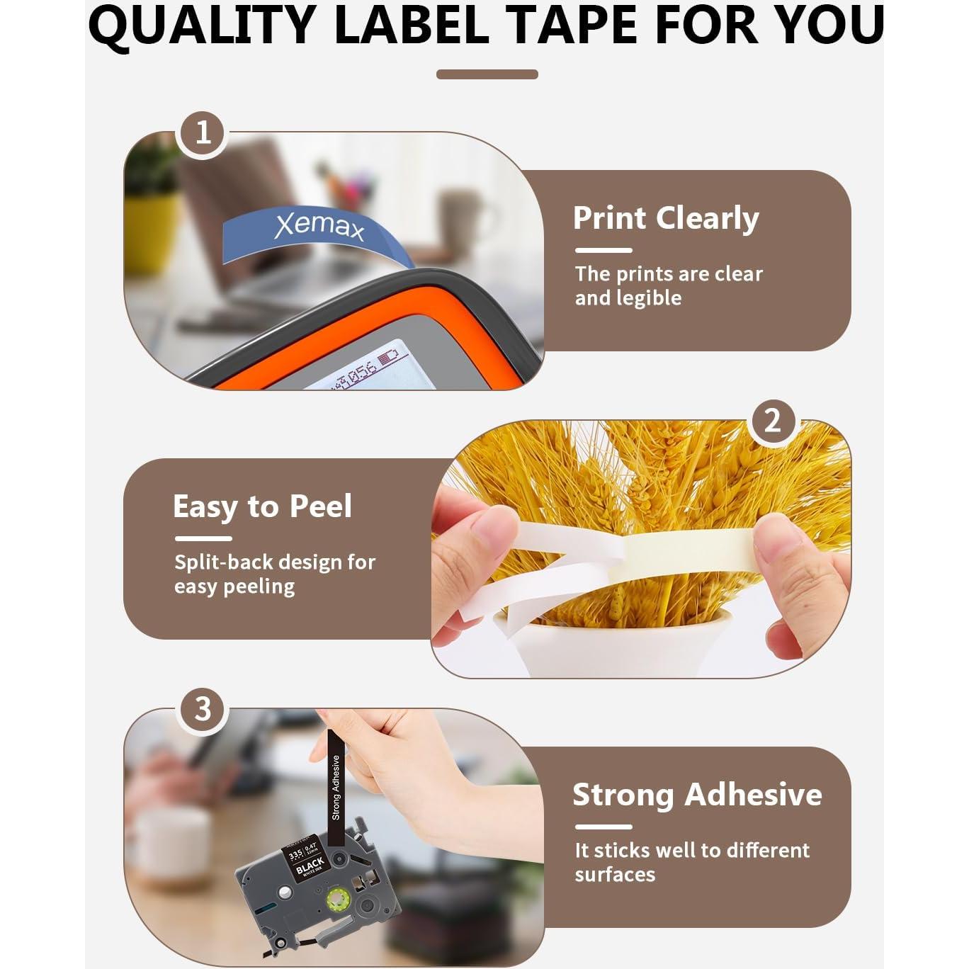 Cinta de Etiquetas Multicolor 12mm XemaX para Brother PTouch