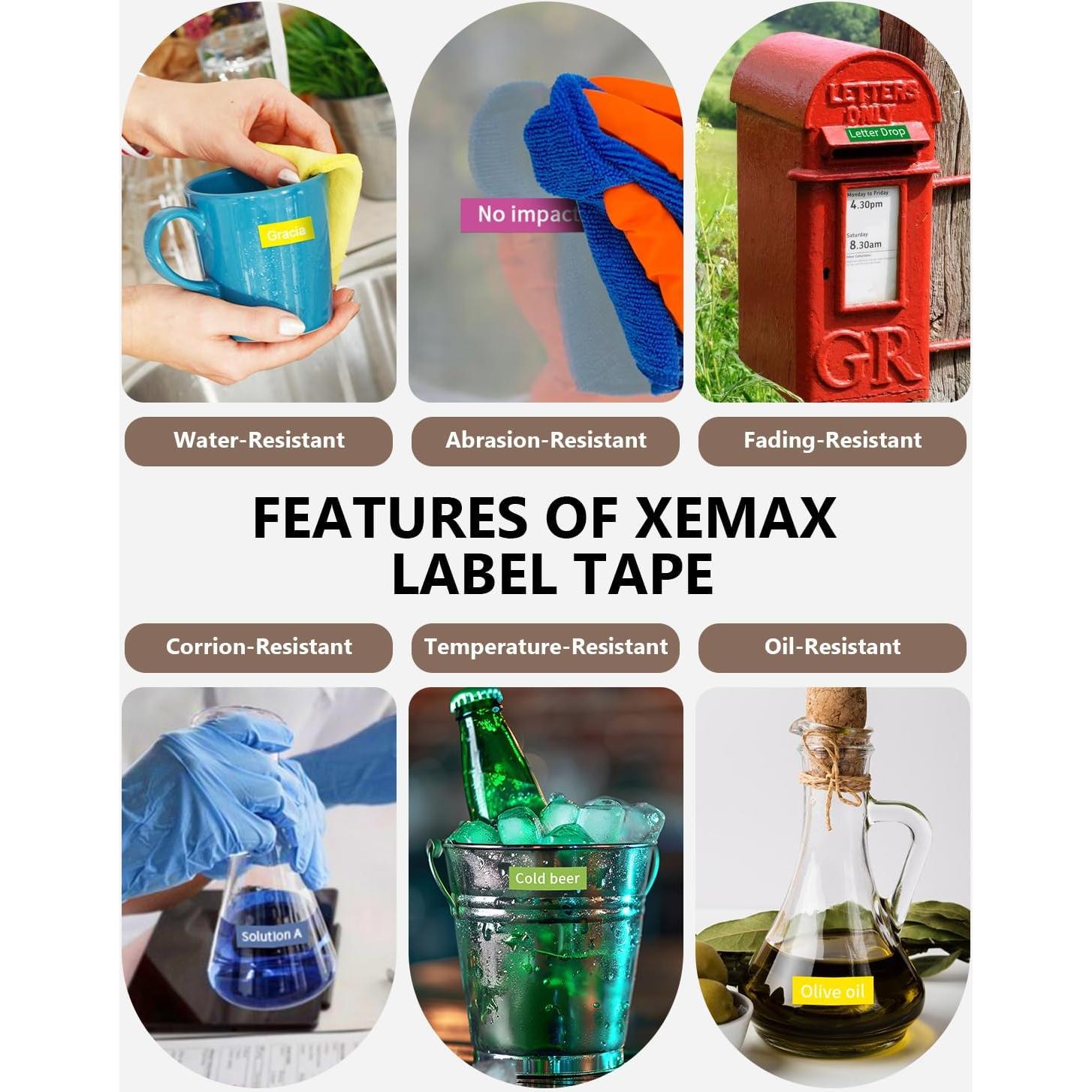 Cinta de Etiquetas Multicolor 12mm XemaX para Brother PTouch