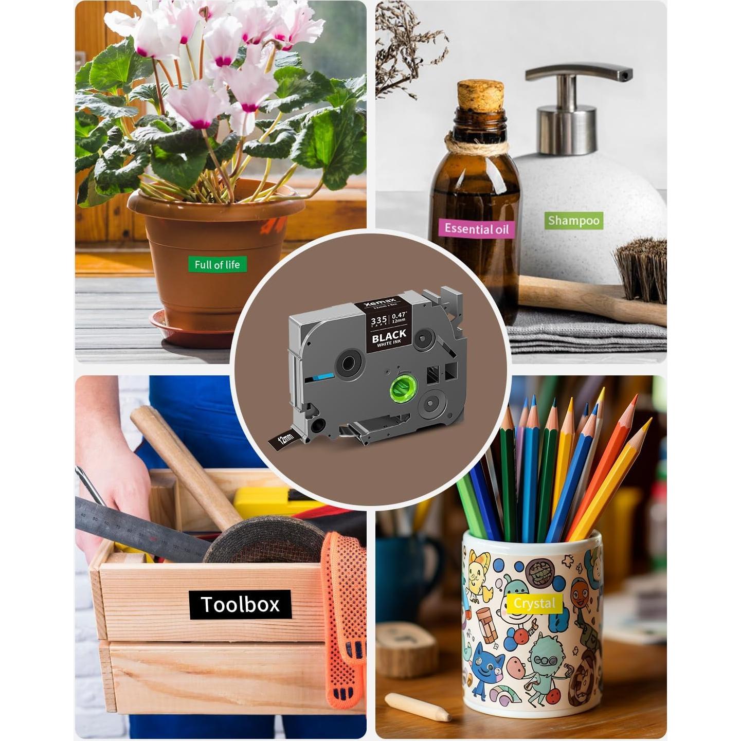 Cinta de Etiquetas Multicolor 12mm XemaX para Brother PTouch