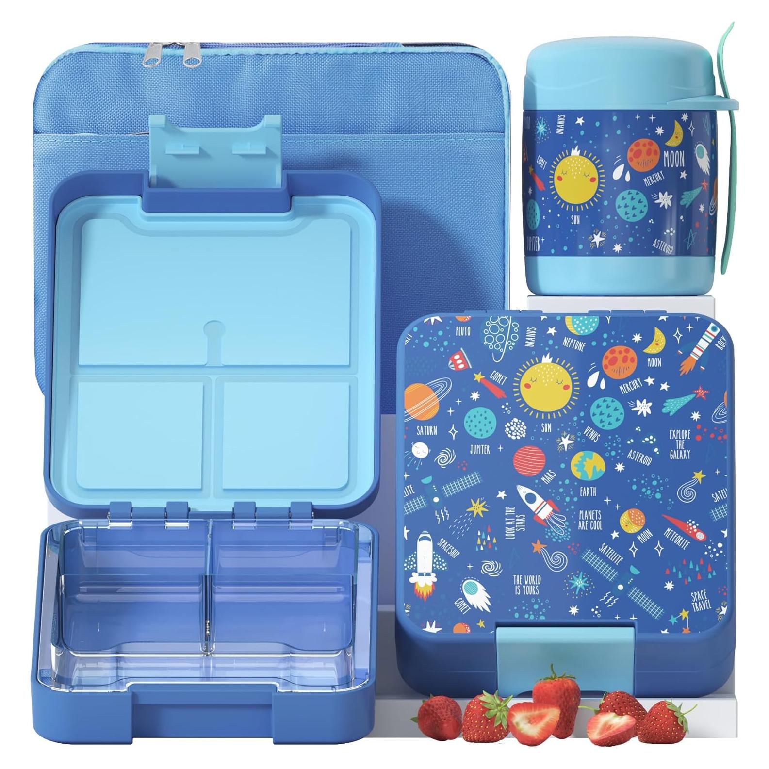 Caja de Almuerzo Bento Godobo Espacio Azul 1600ml Aislada