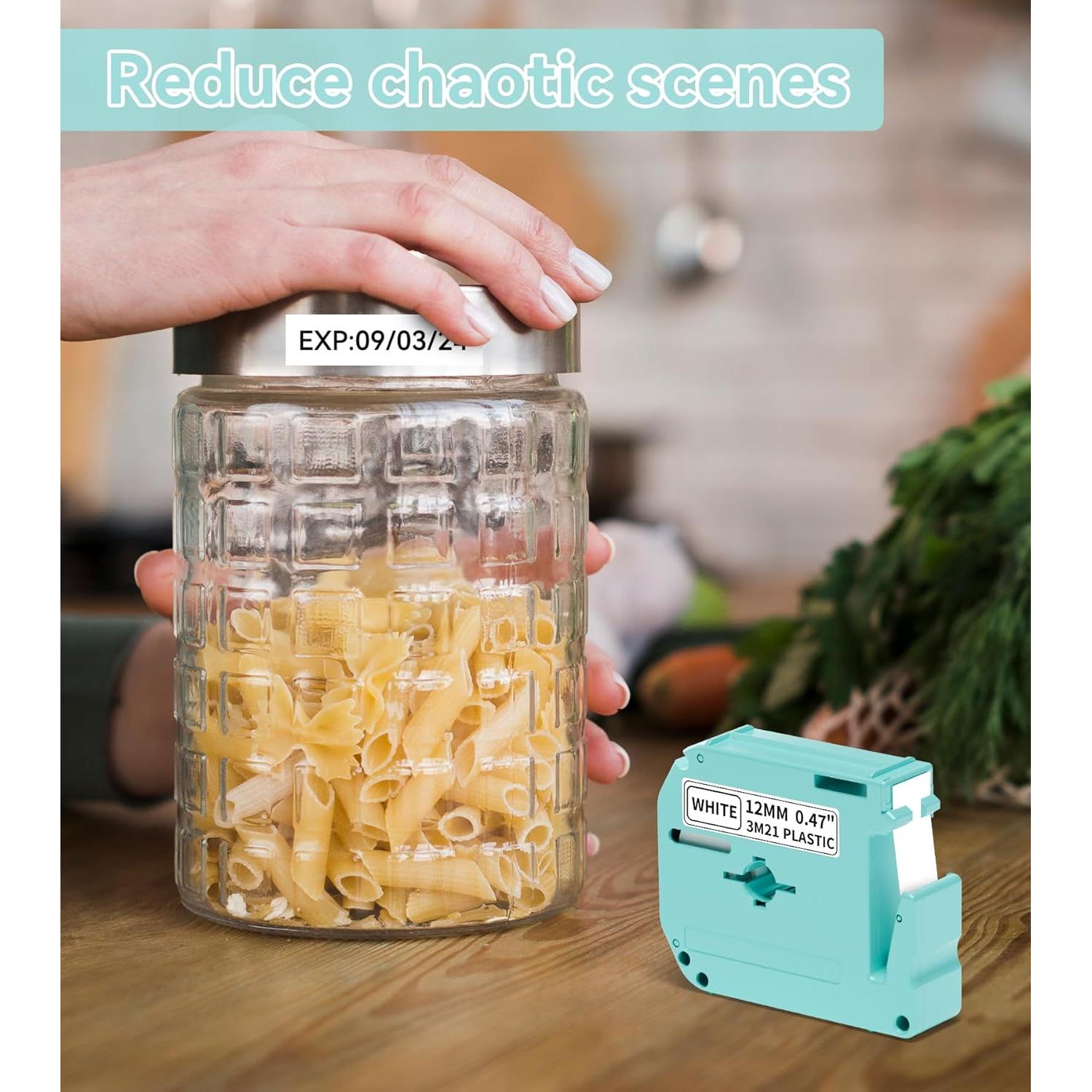 Cinta de Etiqueta Vixic M-K231 12mm Blanca - Paquete de 2