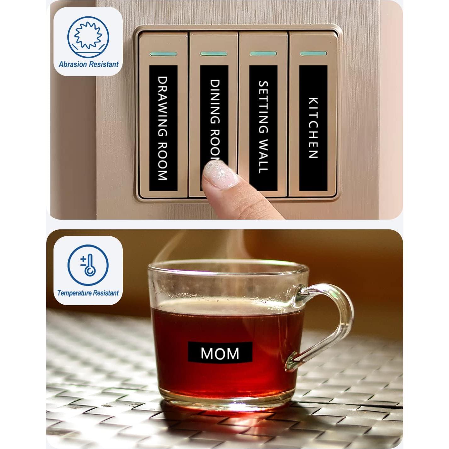 Cinta de Etiquetas Laminada Msudoku TZe-345 18mm Blanca sobre Negra