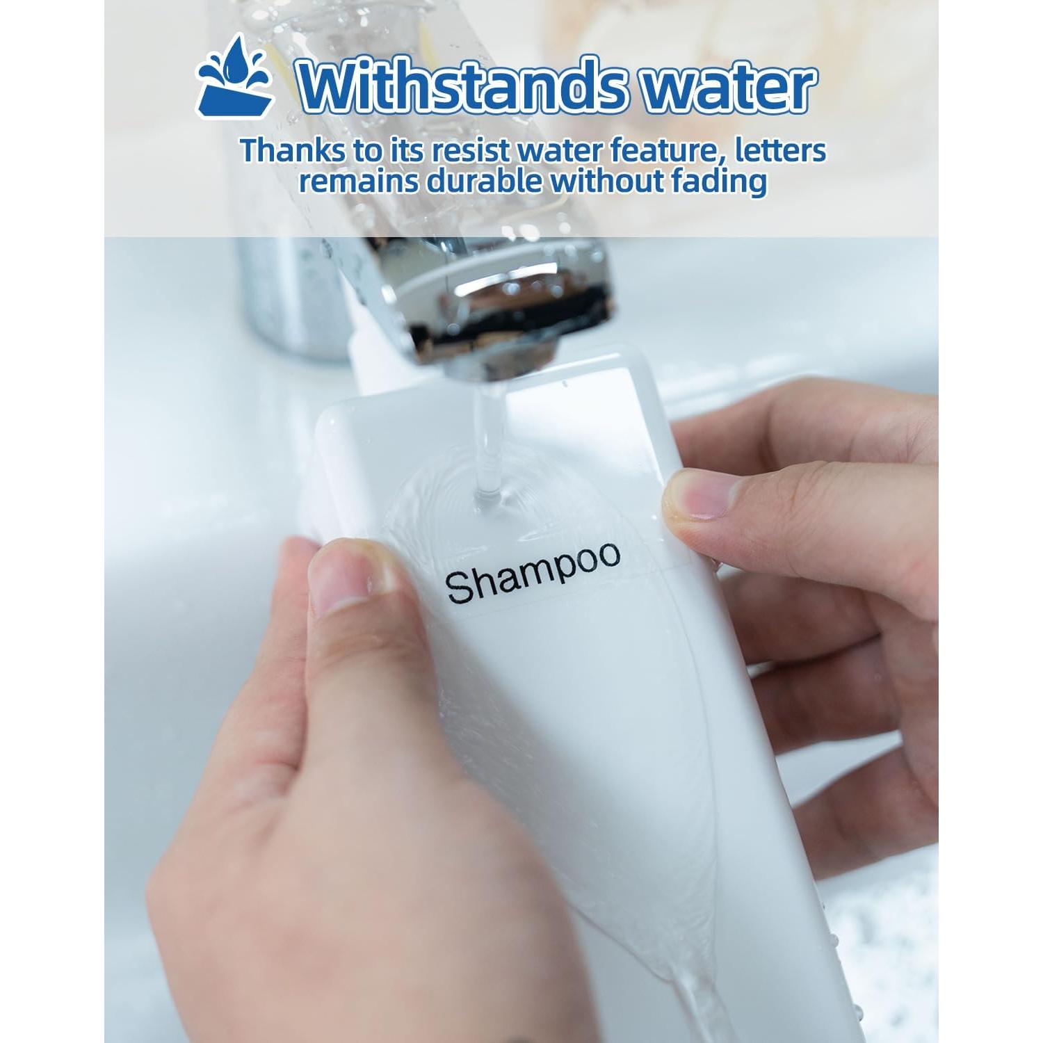 Cinta de Etiquetas Oozmas M-K231 12mm Negro sobre Blanco - Paquete de 6