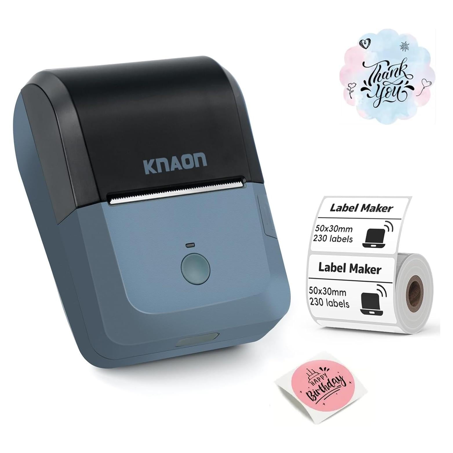 Bluetooth Label Maker Machine with Tape, Y50P Portable Thermal Sticker Maker for Home Office, Small Bussiness & School – Logo Stickers Printer – Includes 230 Labels, Black