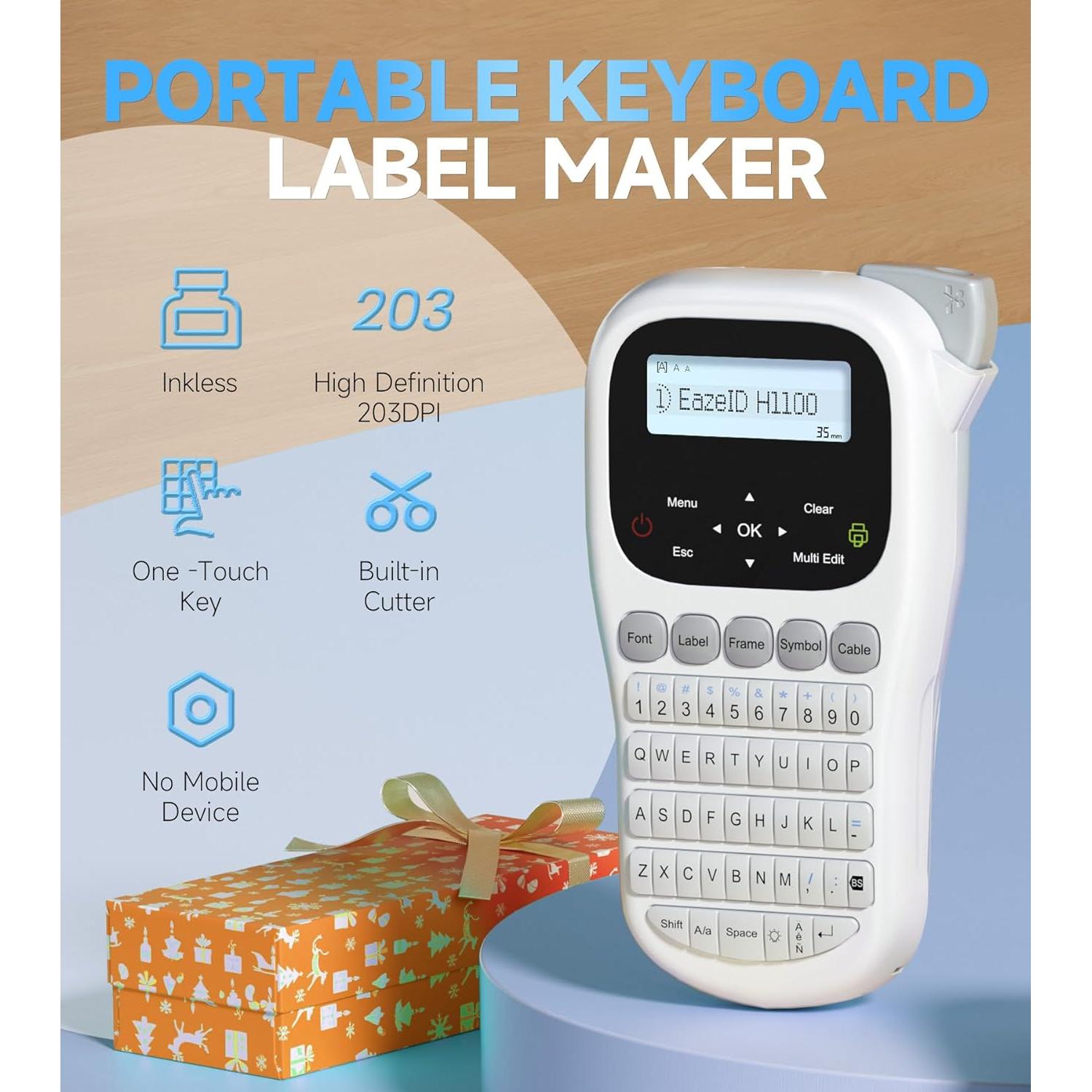 Etiquetadora EazeID H1100 Portátil 12mm Pantalla Retroiluminada