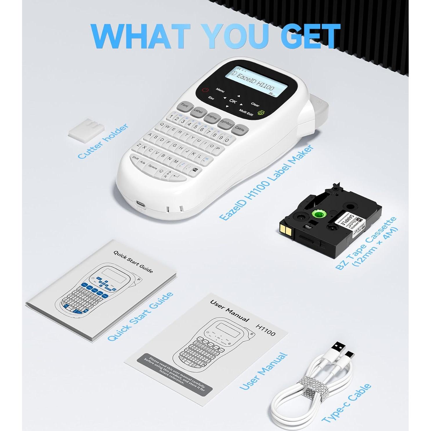 Etiquetadora EazeID H1100 Portátil 12mm Pantalla Retroiluminada