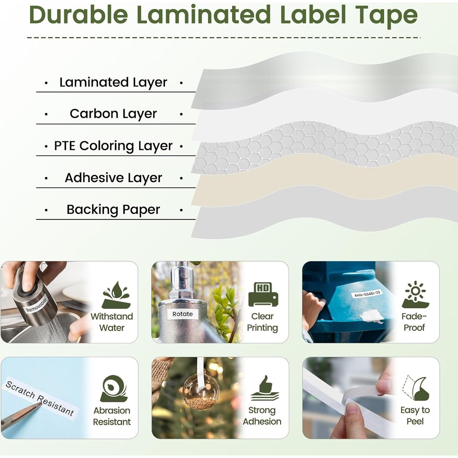 Paquete de 10 Cintas de Etiquetas Markurlife Tze-231 12mm