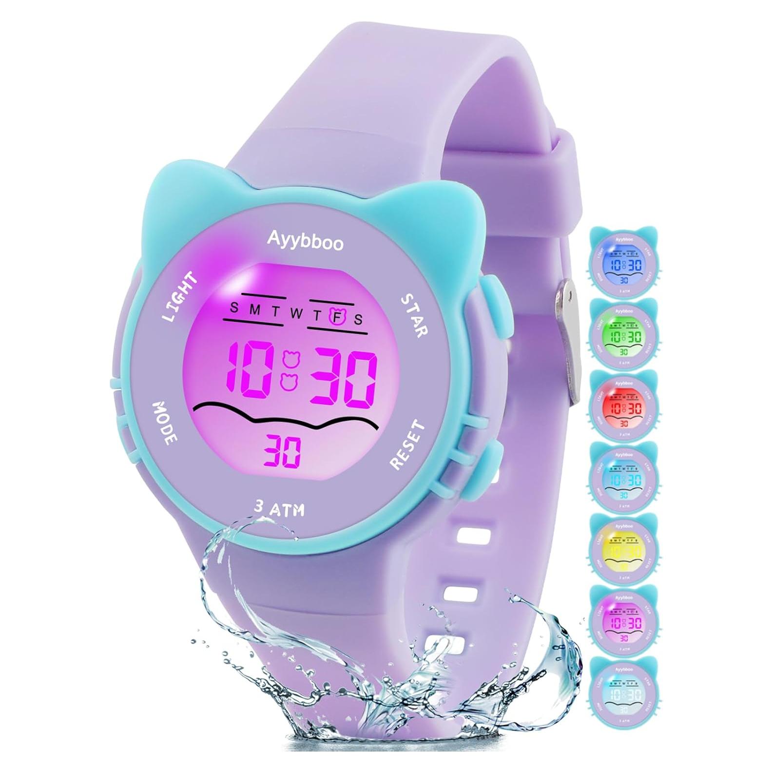 Reloj Digital Ayybboo para Niños a Prueba de Agua 30m