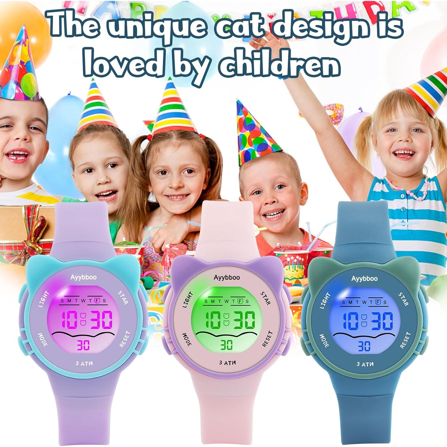 Reloj Digital Ayybboo para Niños a Prueba de Agua 30m