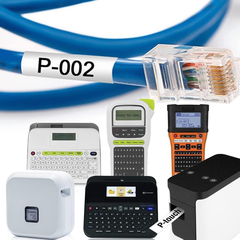 Cinta de Etiqueta Cruxer HSE-211 Negra sobre Blanca 10 Unidades 5.8mm