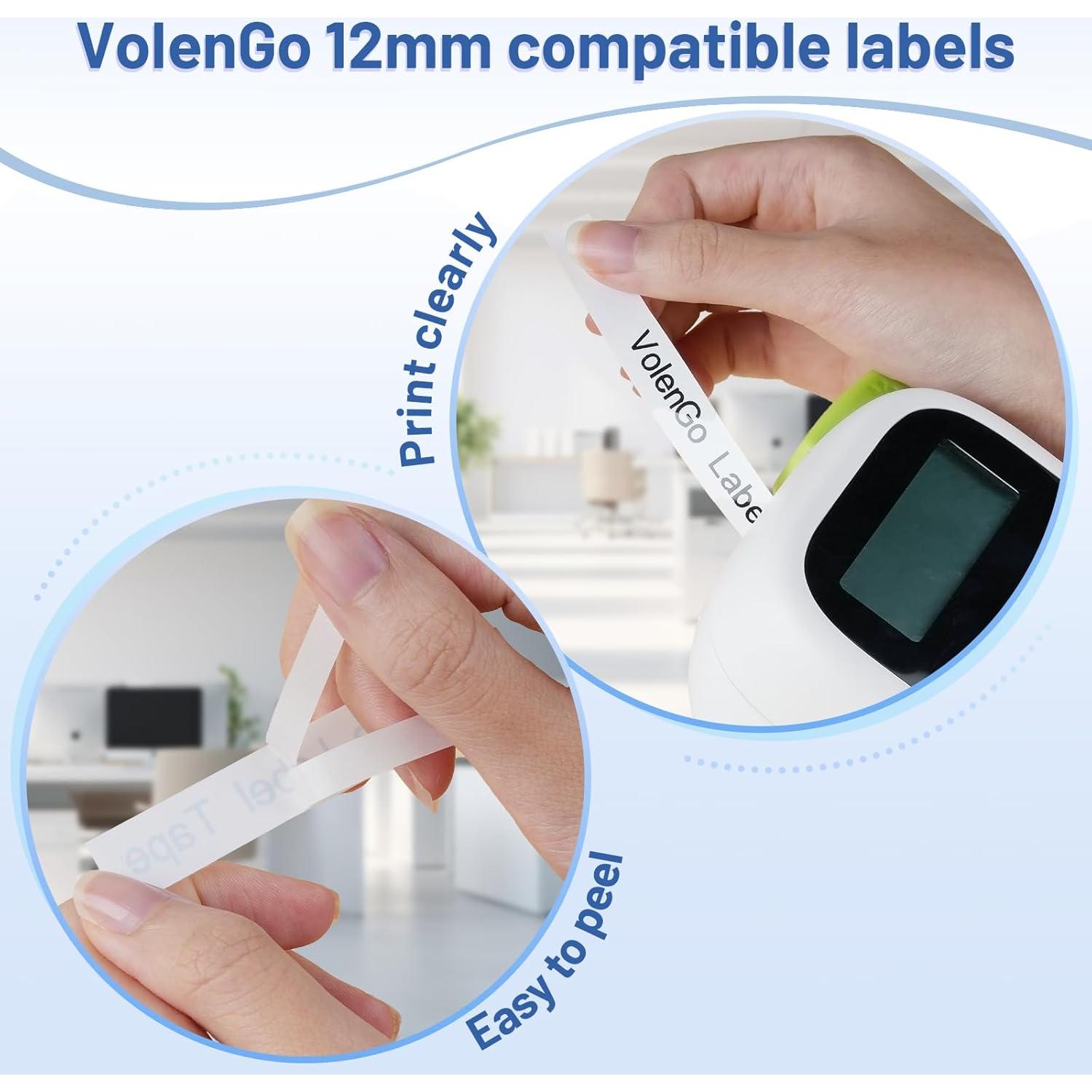 20 Cintas de Etiqueta VolenGo TZe-231 12mm Laminadas Blancas