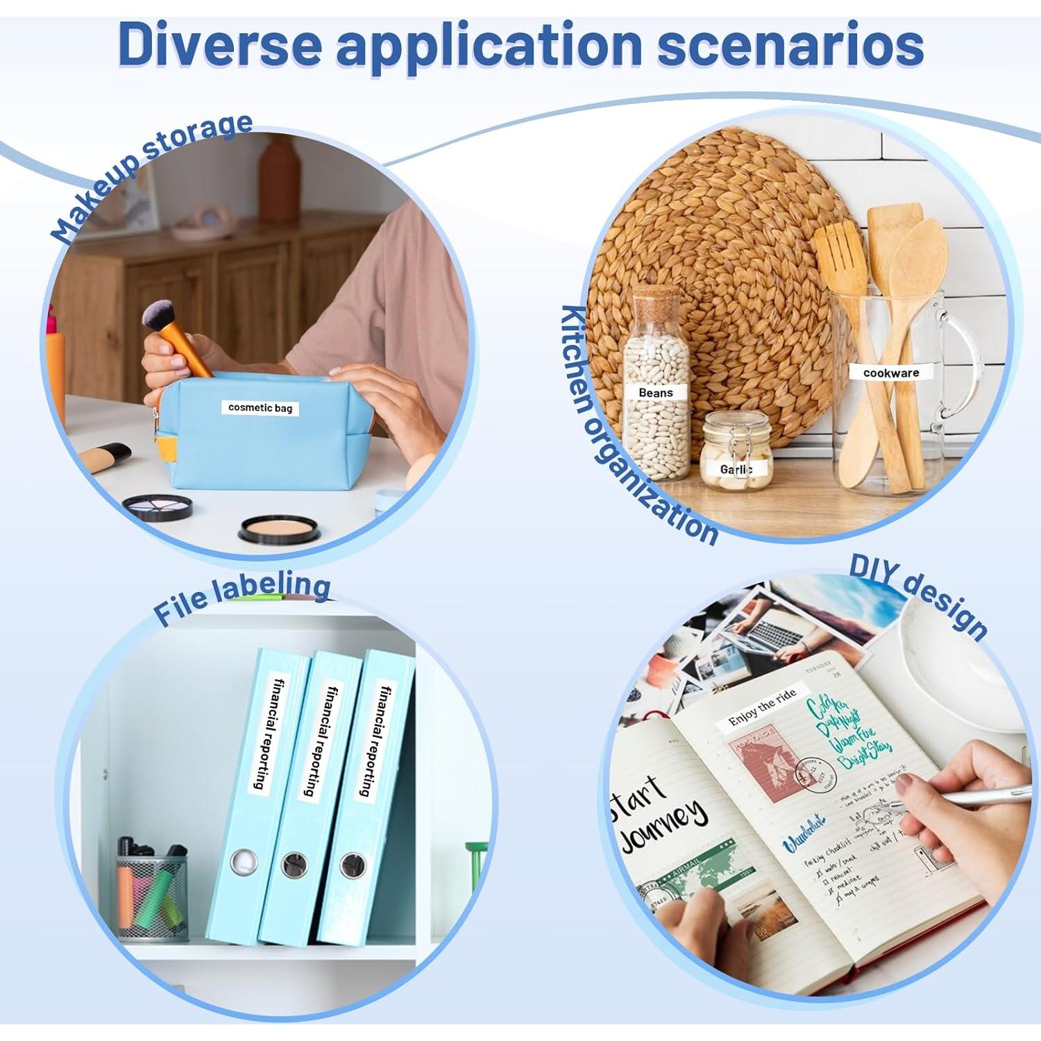 20 Cintas de Etiqueta VolenGo TZe-231 12mm Laminadas Blancas