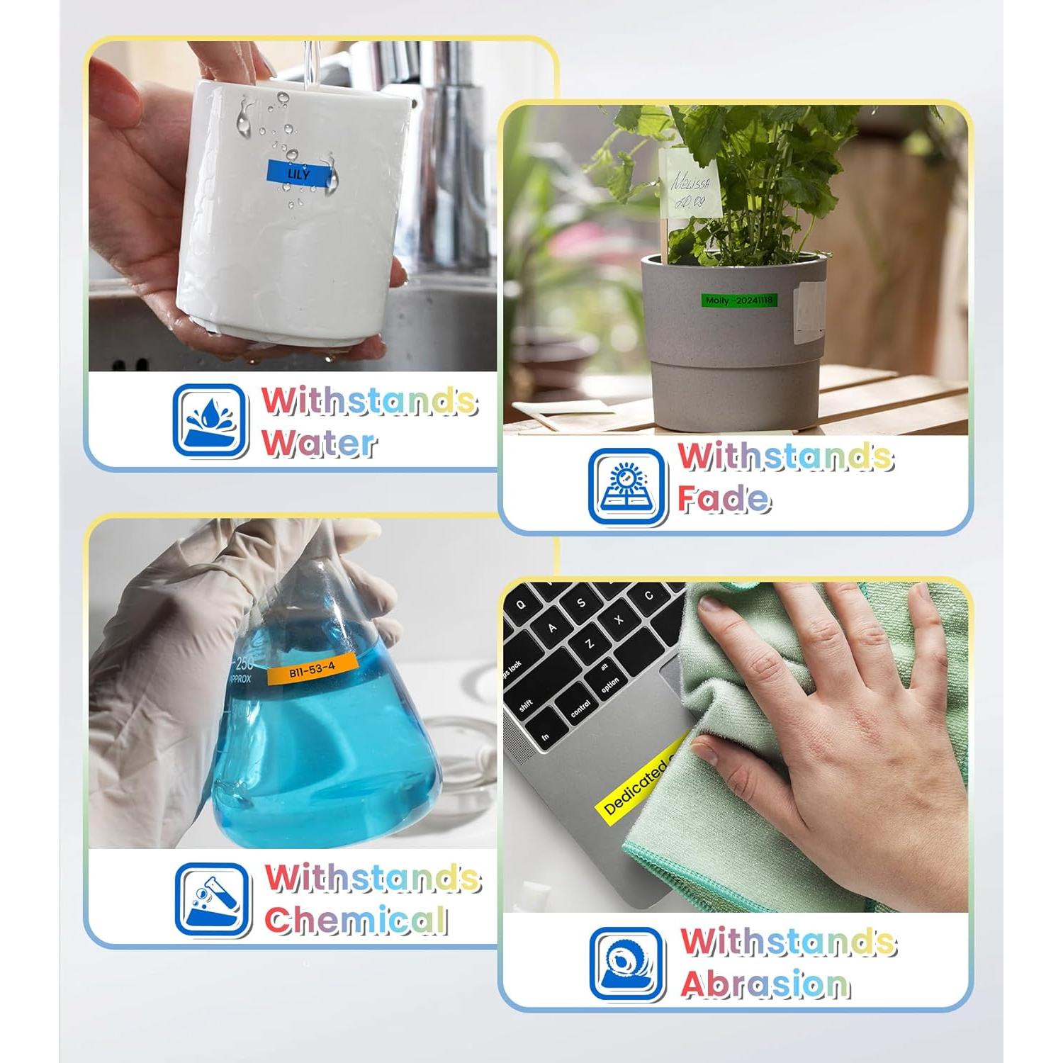 Paquete de 6 cintas TZe 12mm EazeID para etiquetadora Brother