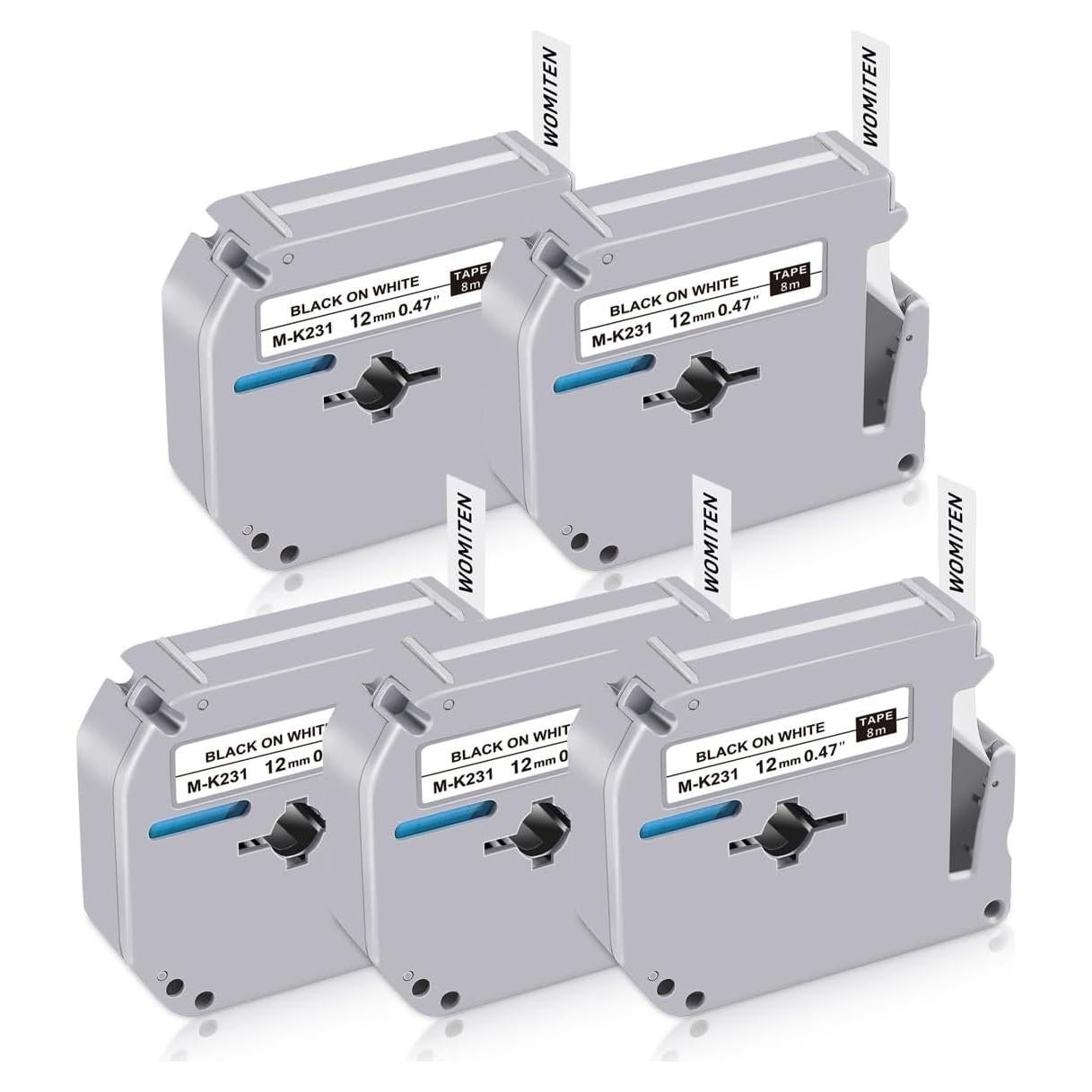 Cinta de Etiqueta Womiten M-K231 12mm Blanca 5-Pack