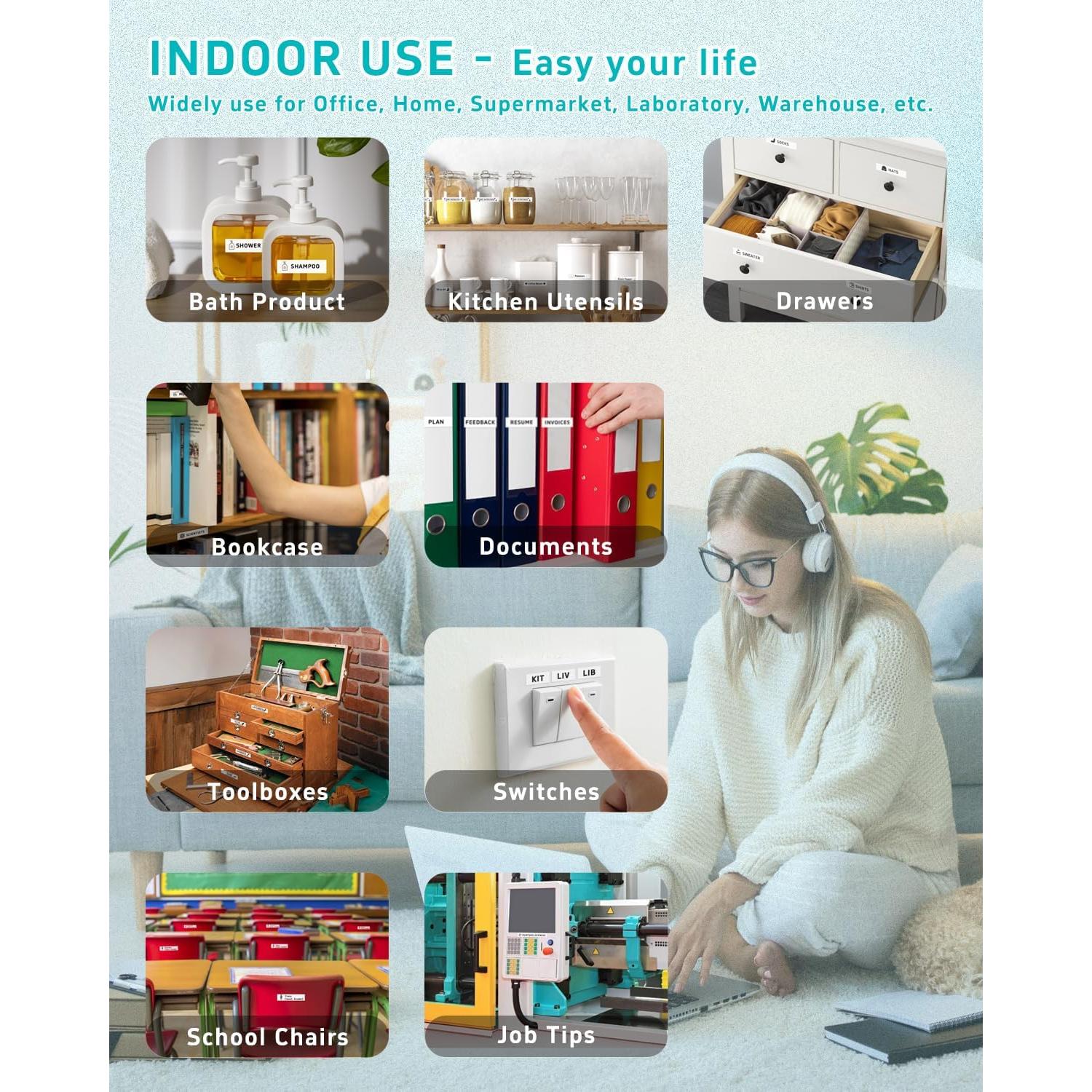 Cinta de Etiqueta Womiten M-K231 12mm Blanca 5-Pack