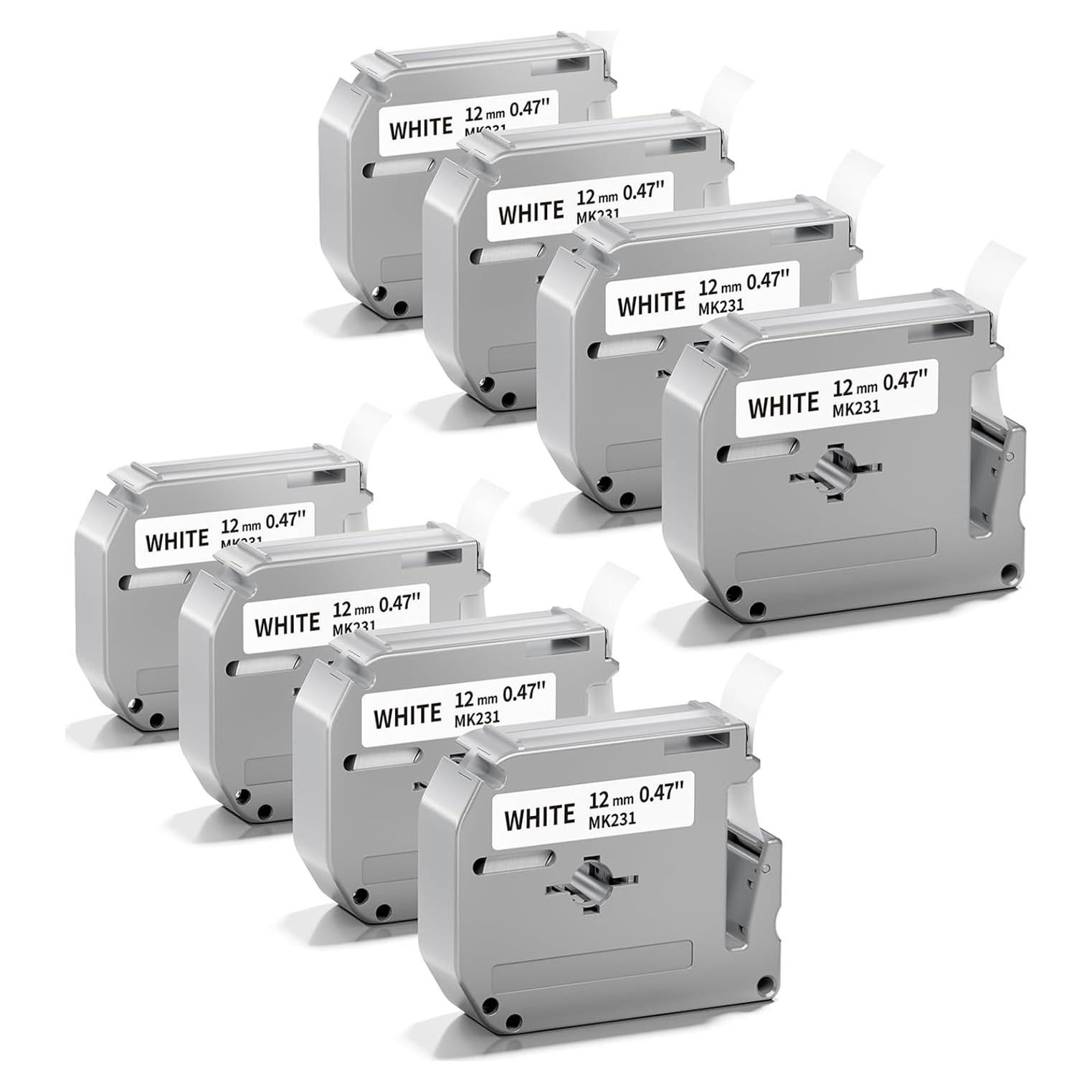 Reemplazo Cinta Etiqueta Brother M-K231 12mm Greateam 8 Unidades