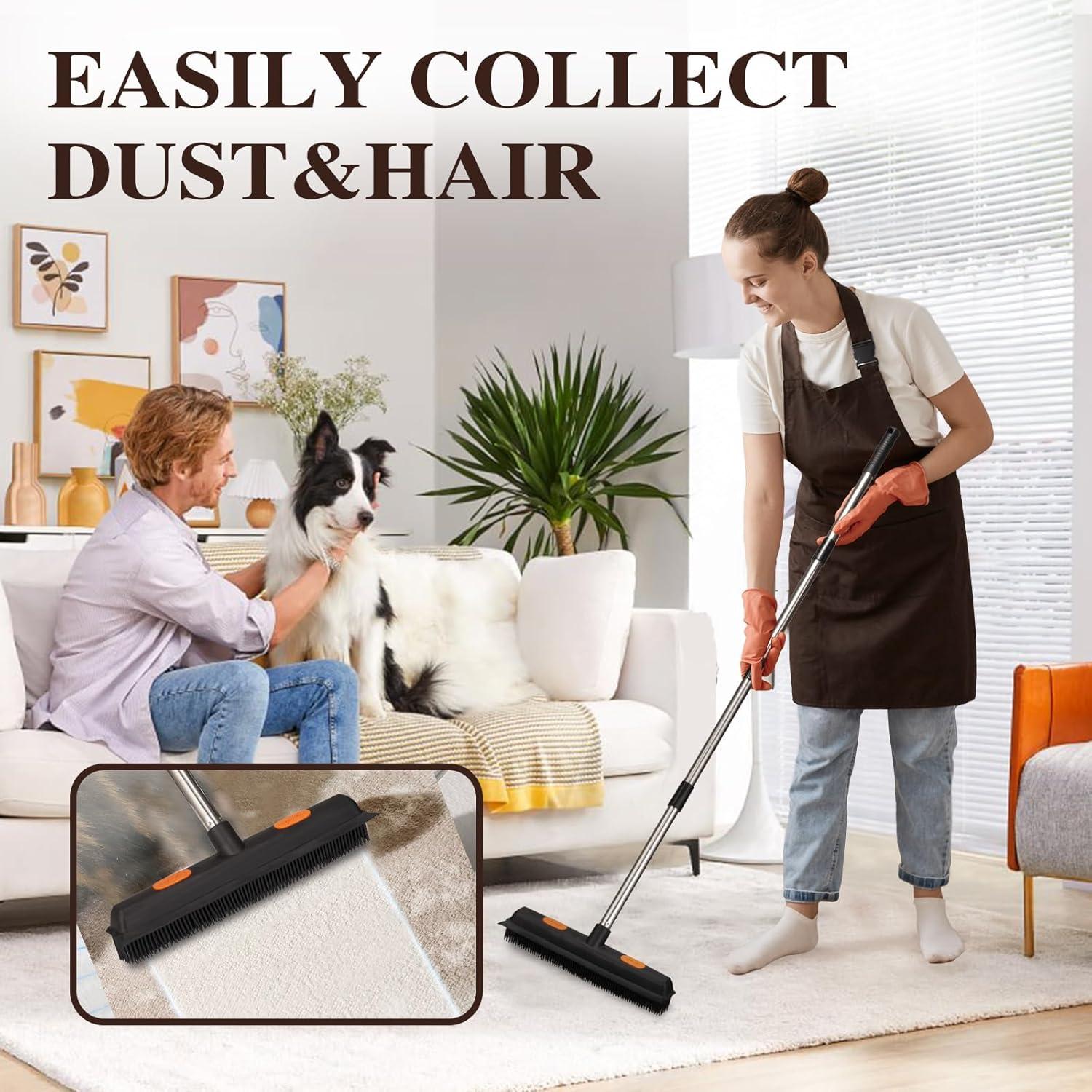 Escoba de goma para mascotas Bryquelin 124 cm ajustable